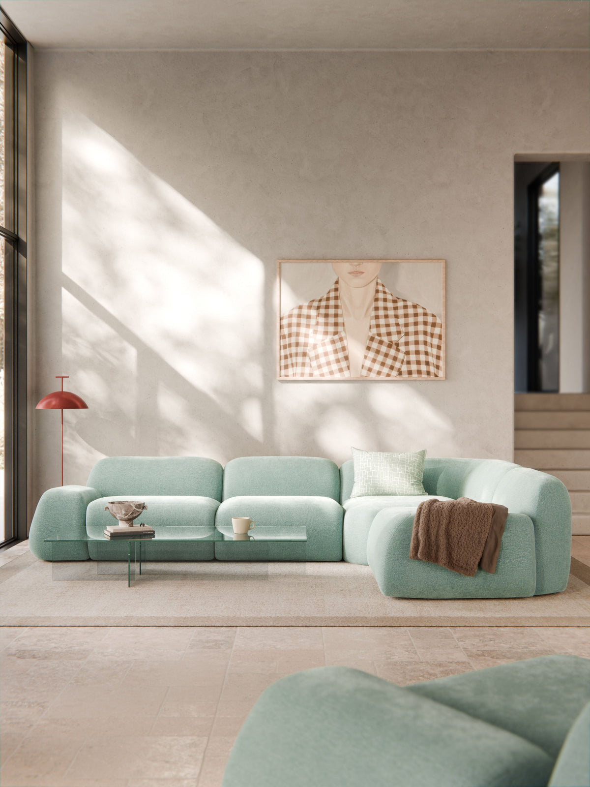 Wolke Modular Corner Sofa (4-seater) — Light Blue