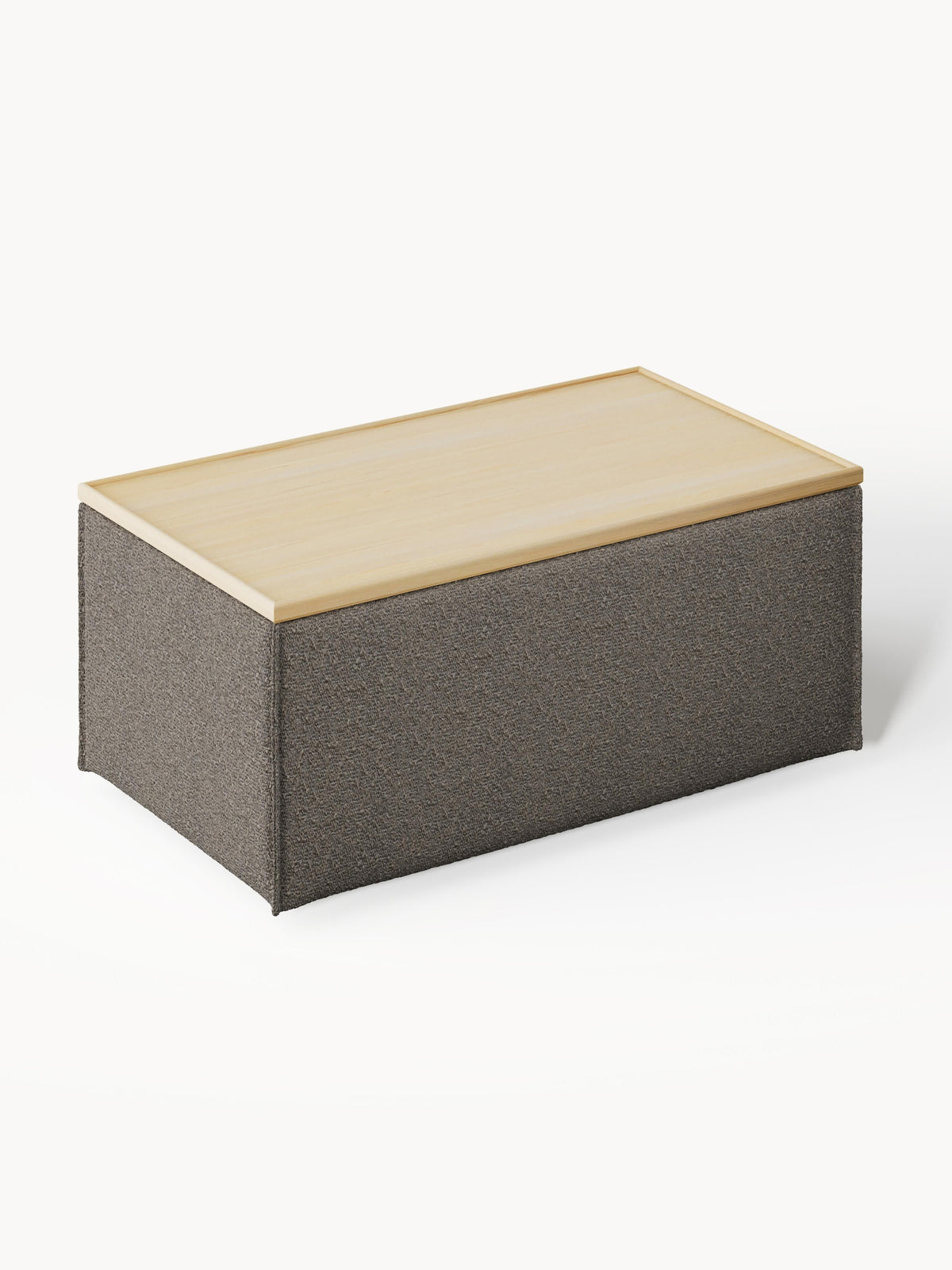 Lennon Sofa Ottoman in Bouclé with Storage — Slate Grey