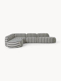 Wolke Modular Striped XL Corner Sofa with Chaise Longue — Grey