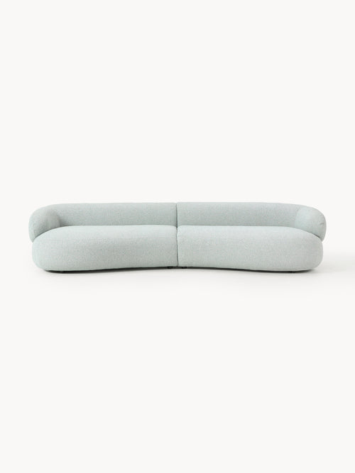 Alba Bouclé Sofa (4-seater) — Light Grey