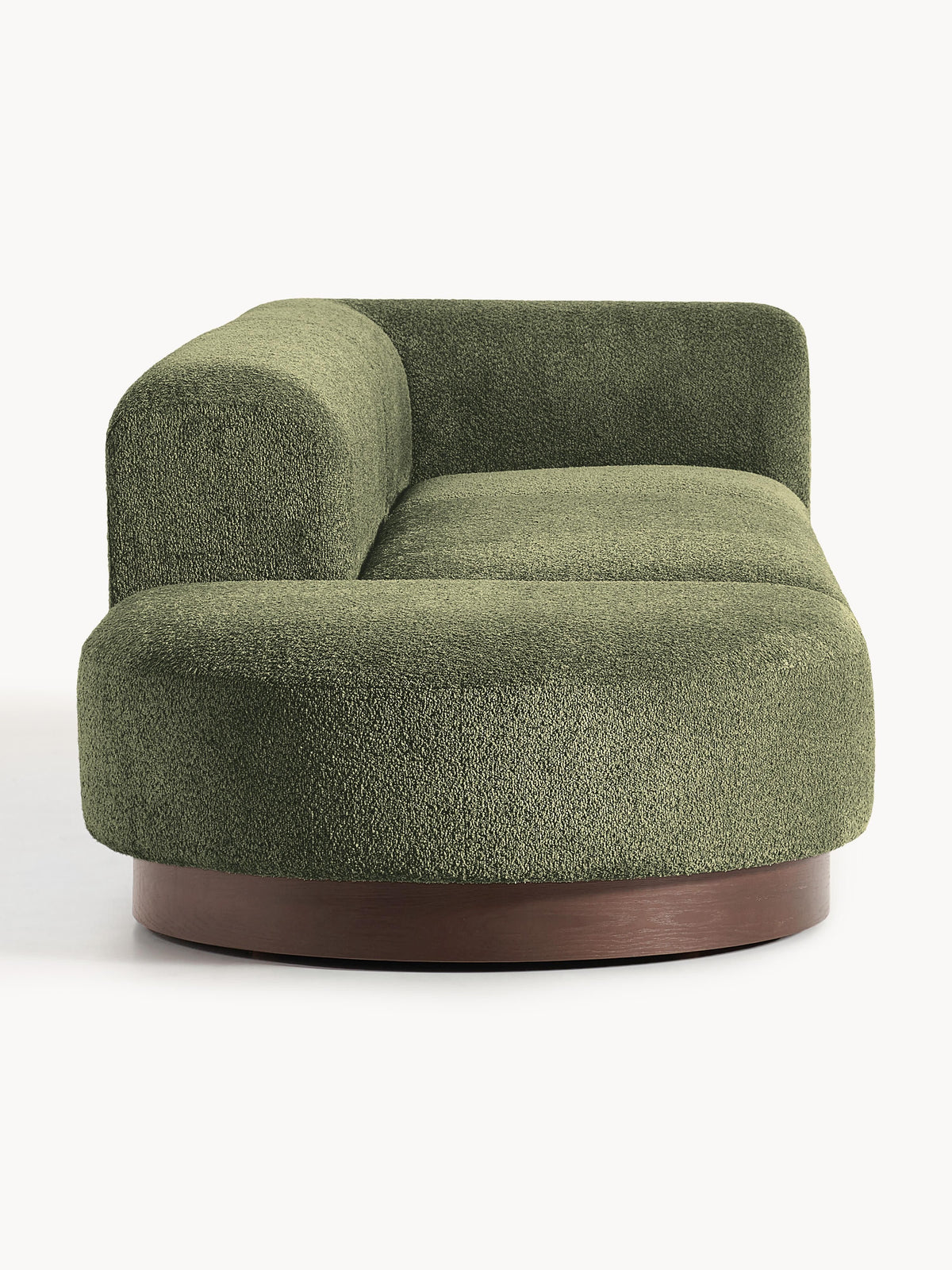 Natalie Modular Ottoman in Teddy Bouclé with Ottoman (left/right) — Khaki