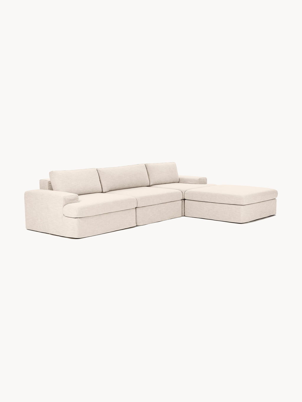 Russell Modular Sofa (4-seater) with Ottoman (left/right) — Ivory