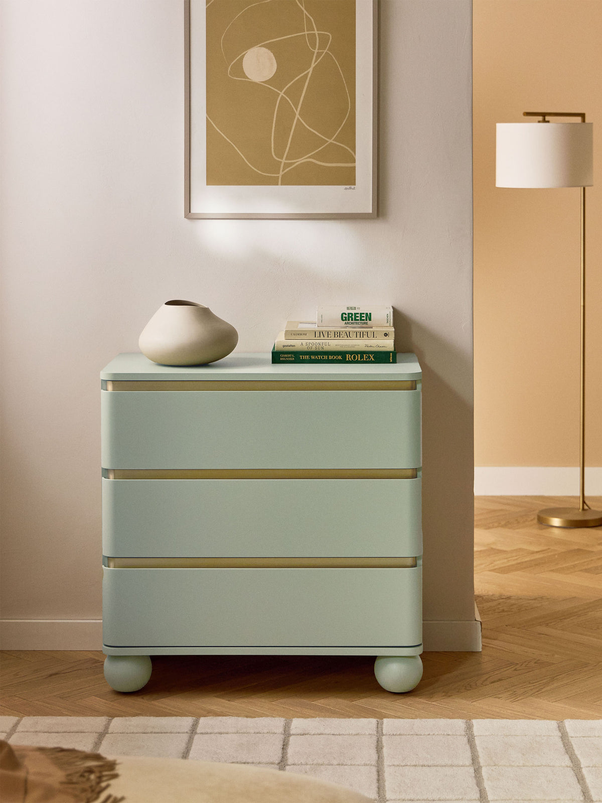 Bumba Chest of Drawers with Ball Feet — Sage