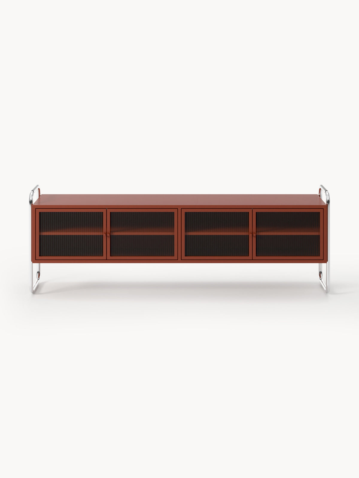 Robyn Metal-Lowboard with Glass-Front — Dark Grey
