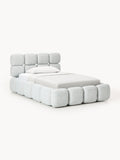 Tayla Single Bed in Teddy Bouclé — Light Grey