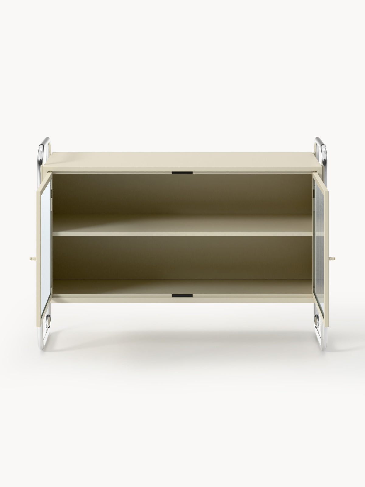 Robyn Metal-Sideboard with Glass-Front — Dark Grey