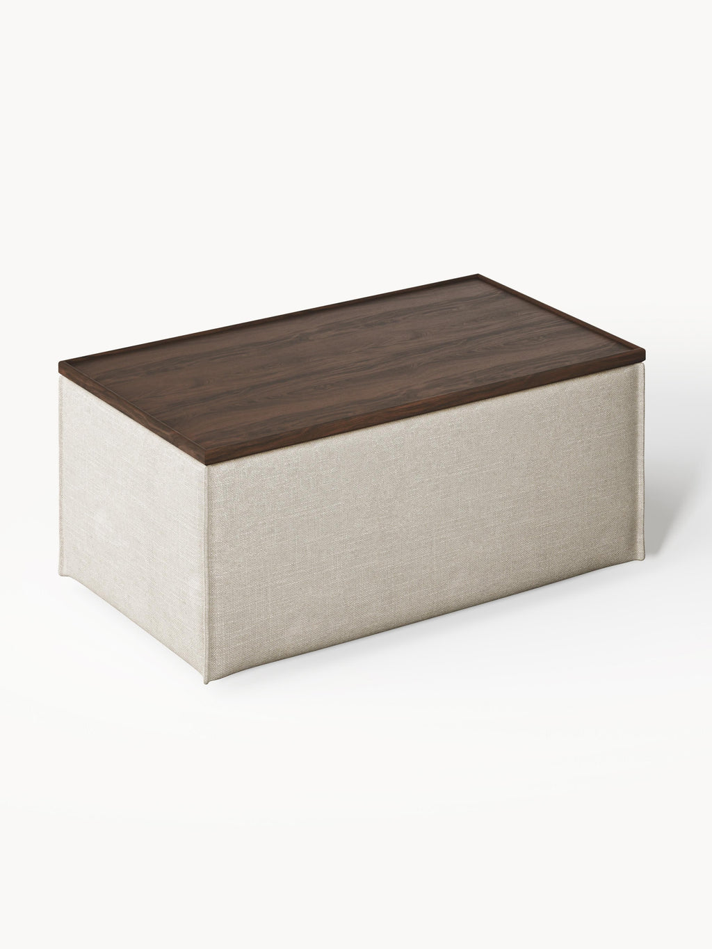 Lennon Sofa Ottoman in Linen Blend with Storage — Warm Grey