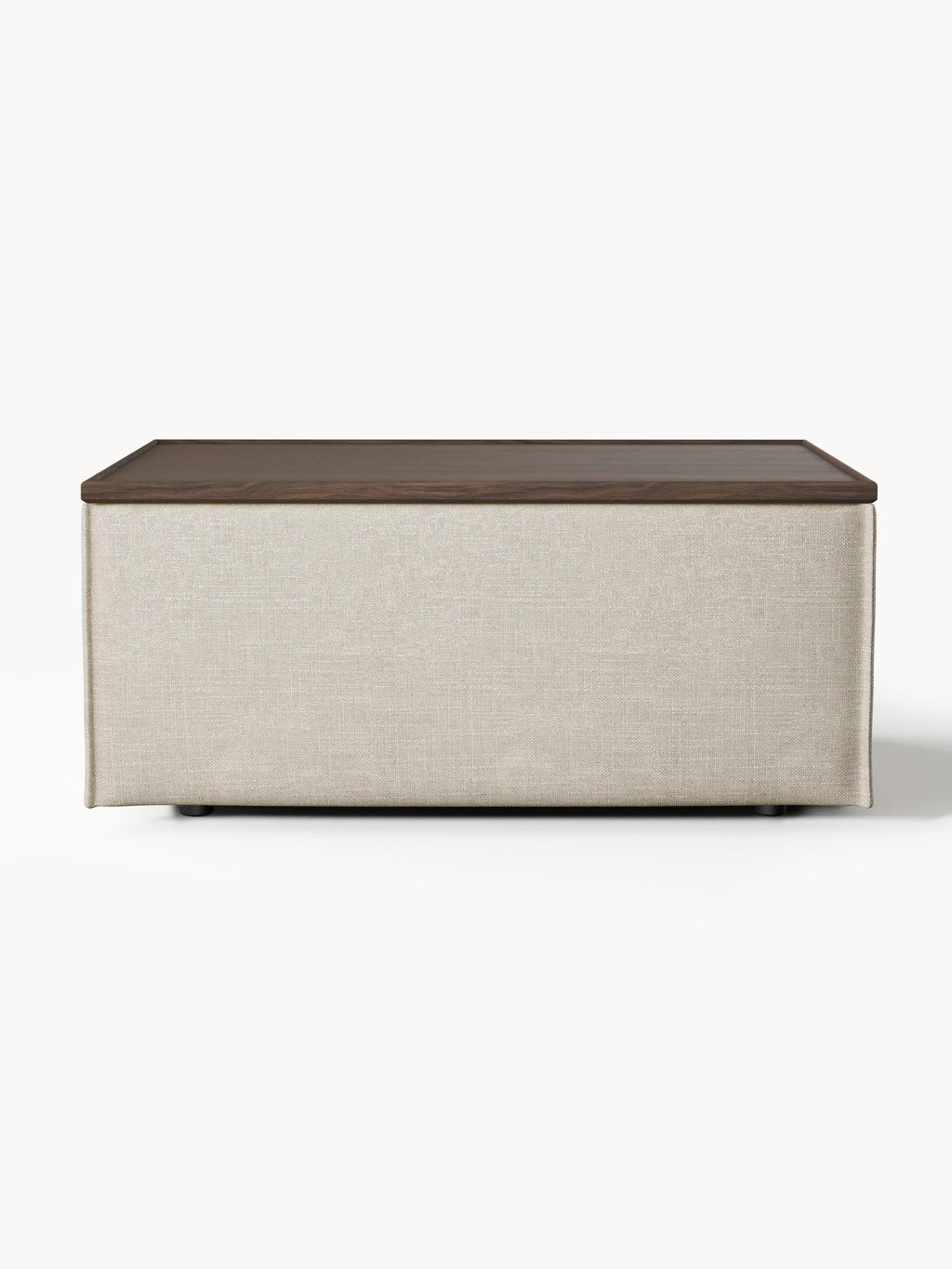 Lennon Sofa Ottoman in Linen Blend with Storage — Warm Grey