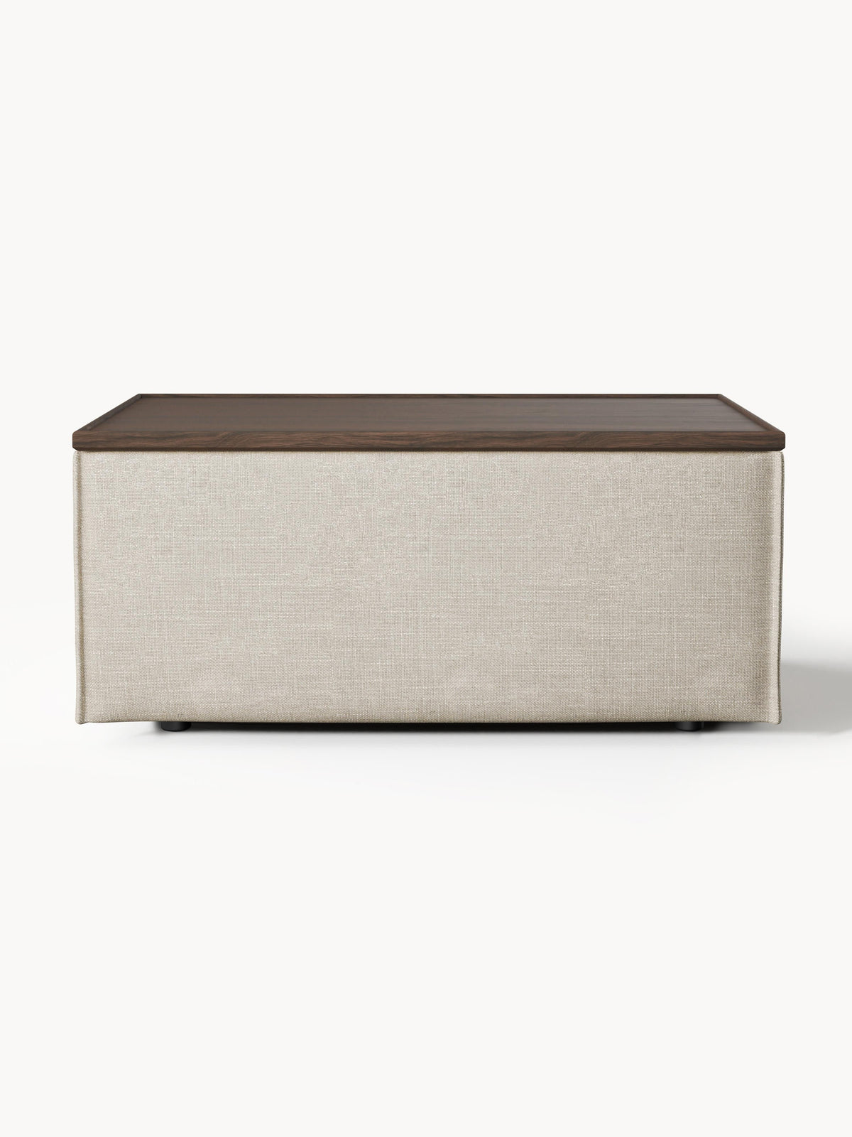 Lennon Sofa Ottoman in Linen Blend with Storage — Warm Grey