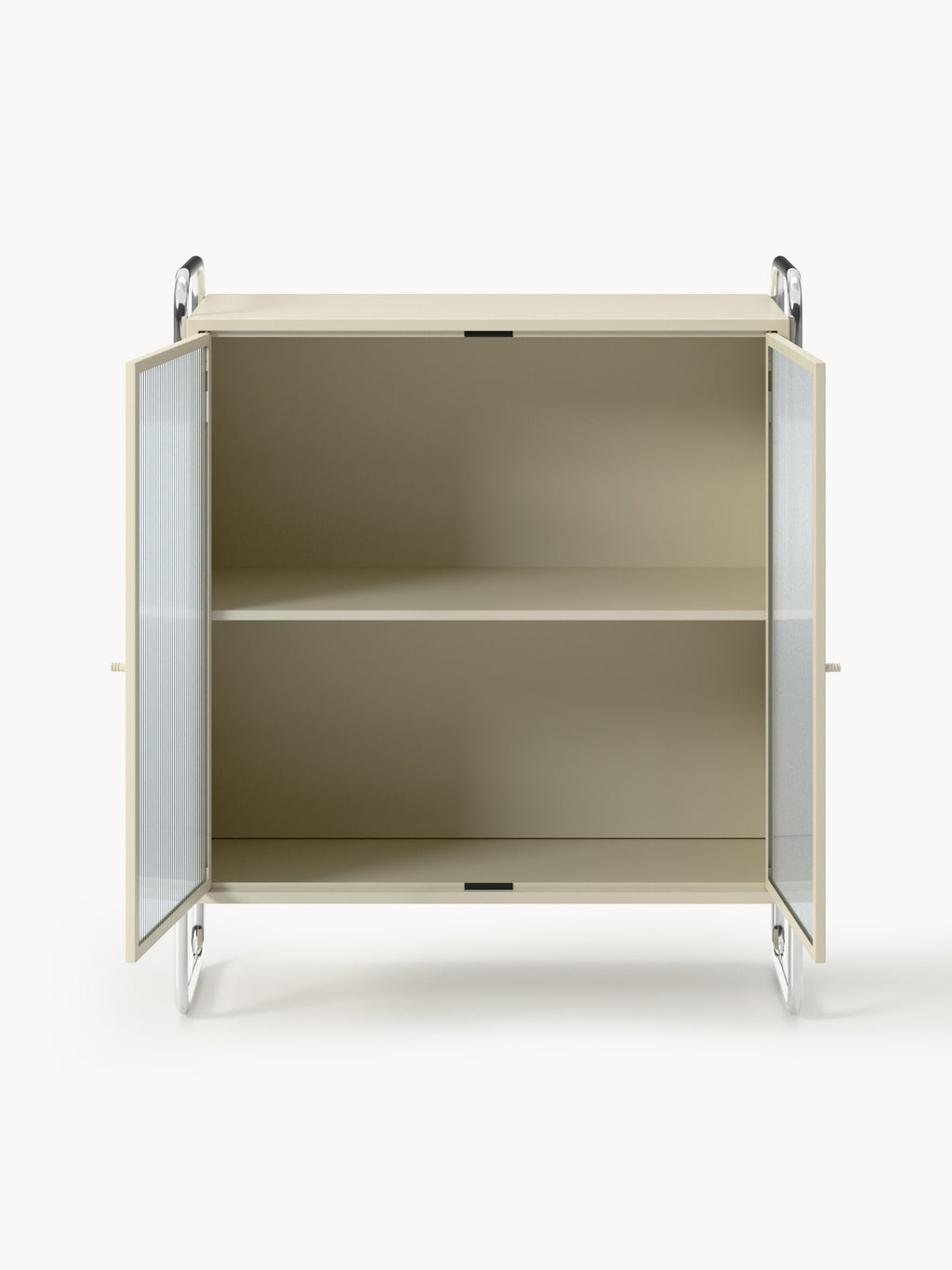 Robyn Metal-Display Cabinet with Glass-Front — Dark Grey