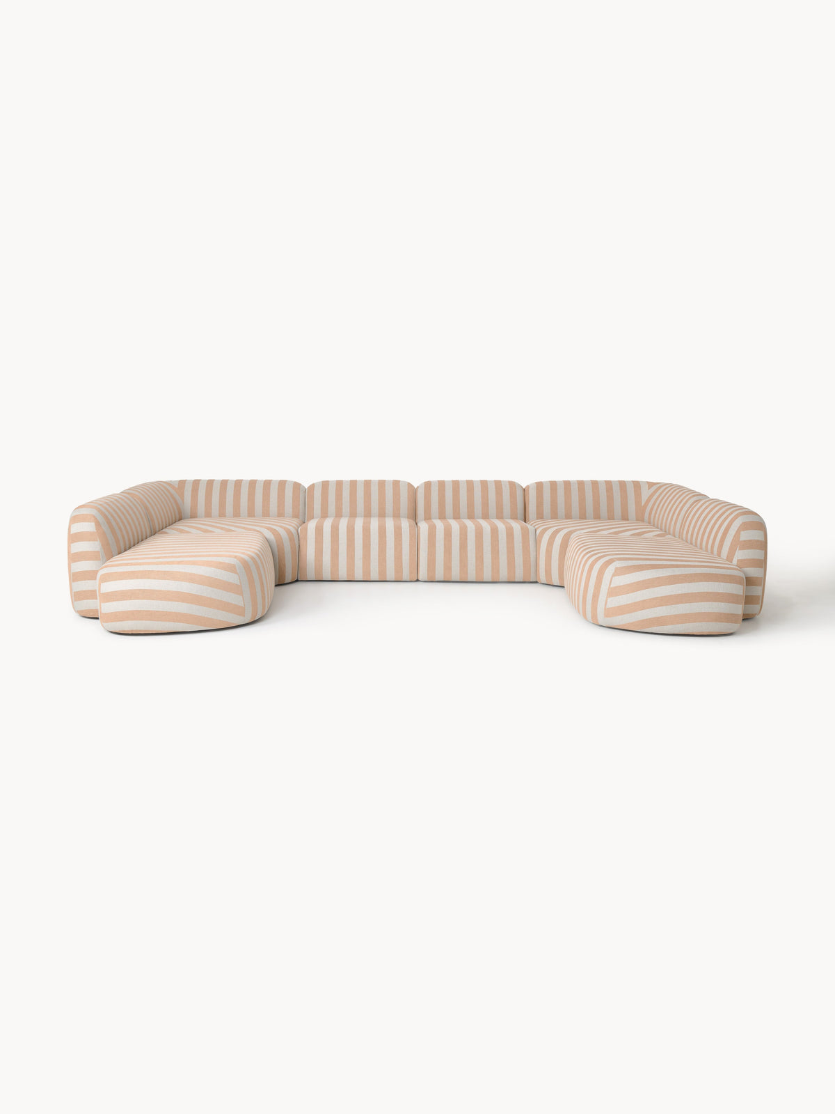 Wolke Modular Striped XL Sofa — Beige