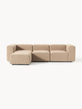 Lena Modular Bouclé Sofa (4-seater) with Ottoman (left/right) — Warm Grey