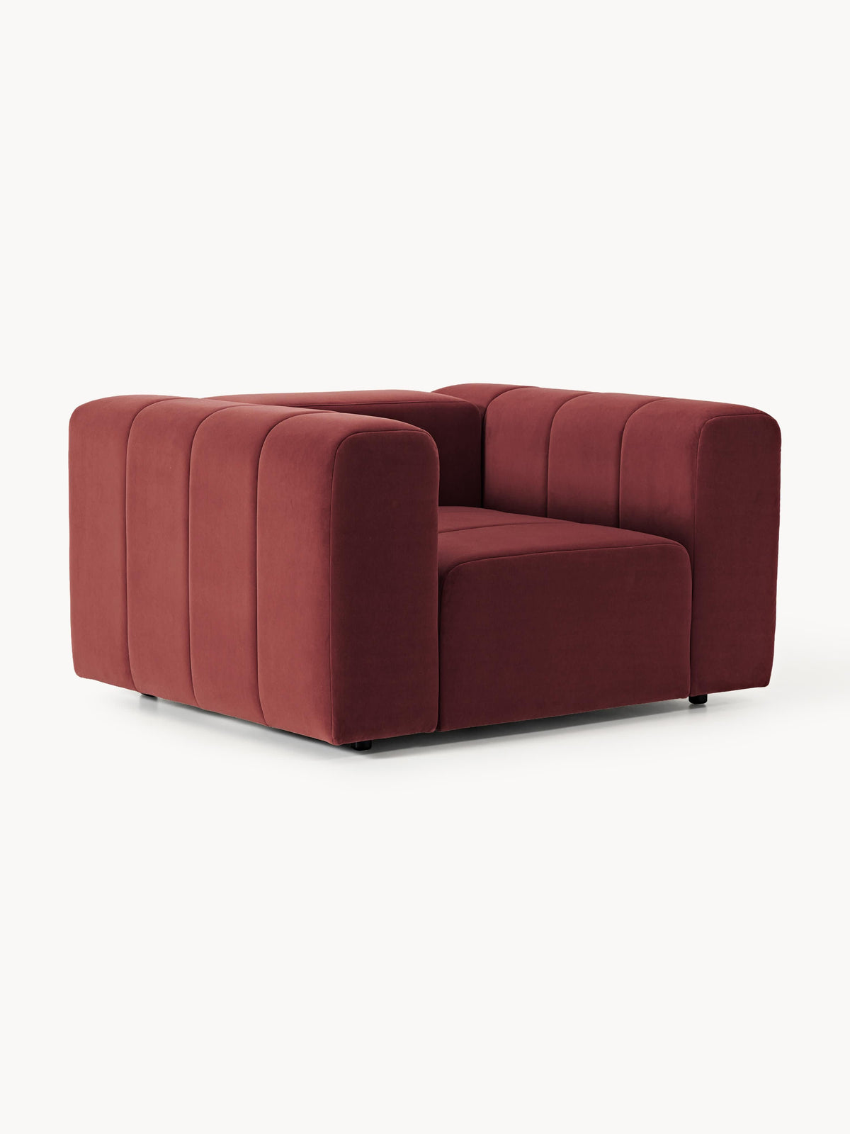 Lena Velvet-Lounge Chair — Burgundy