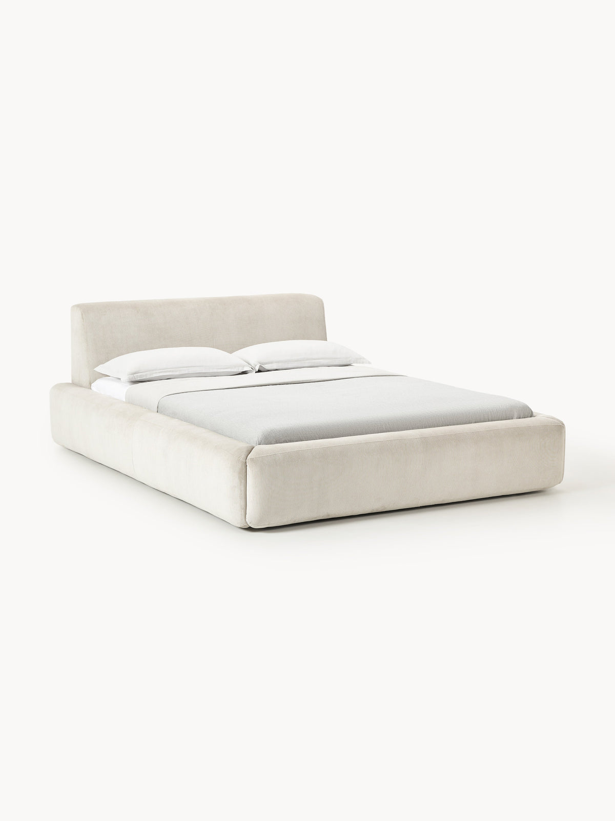 Melva Upholstered Bed — Light Grey