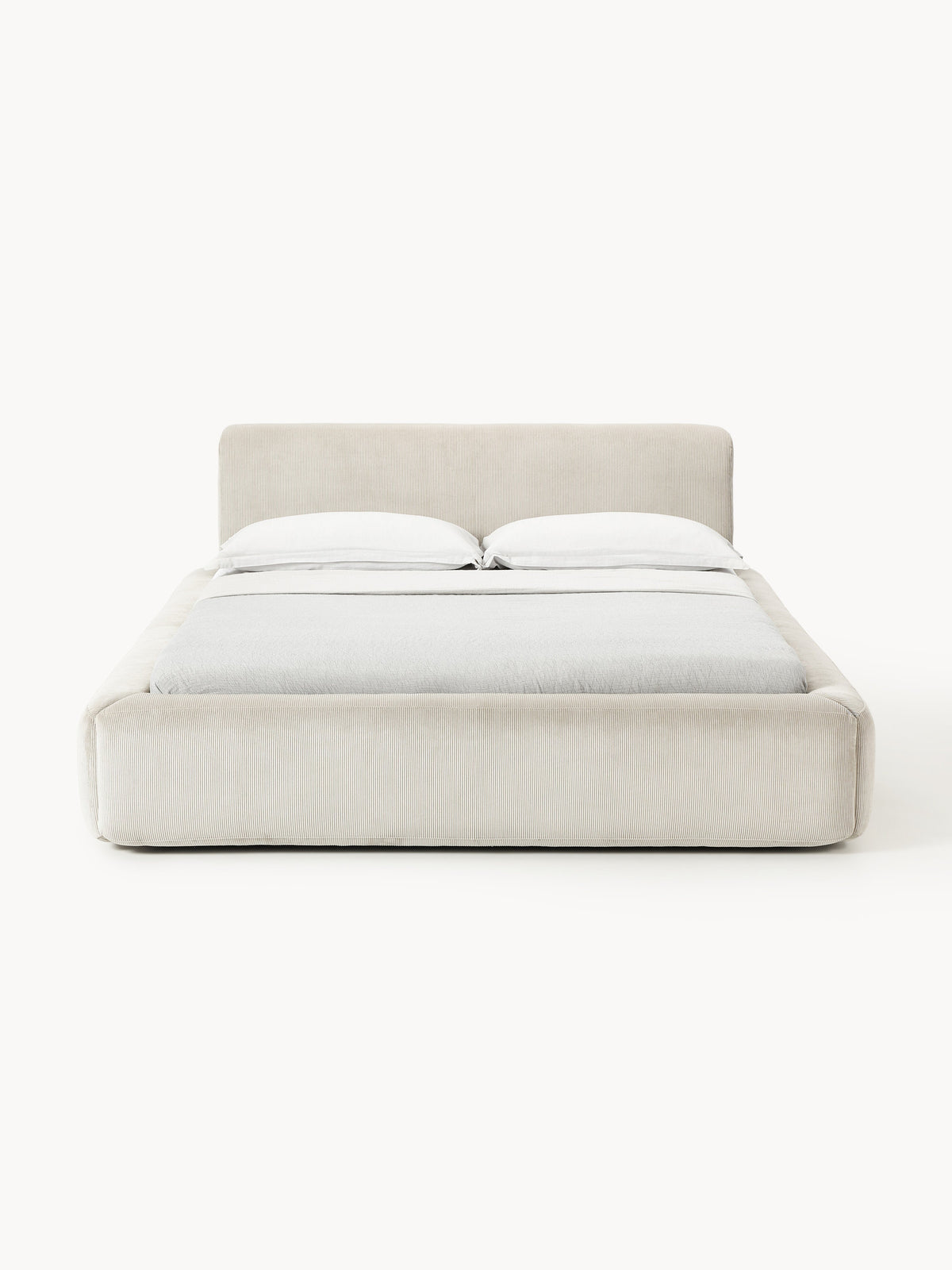 Melva Upholstered Bed — Light Grey