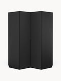 Leon Modular Corner Wardrobe, 115 cm Width, in various sizes — Black