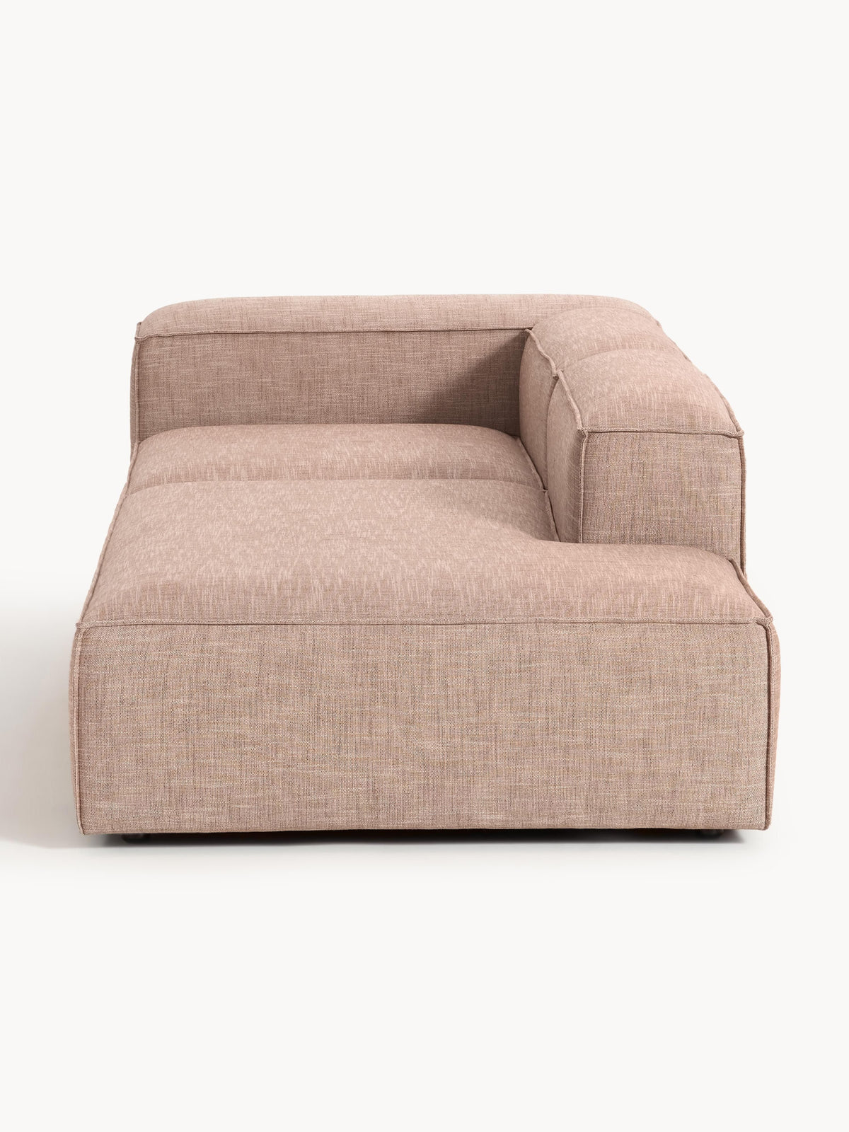 Lennon Modular Ottoman in Linen Blend — Warm Grey
