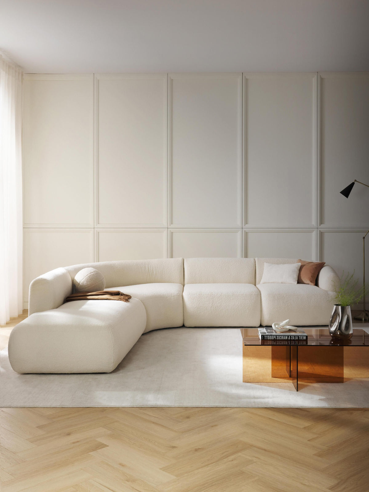 Sofia Modular Teddy-Corner Sofa (4-seater) — Off-White