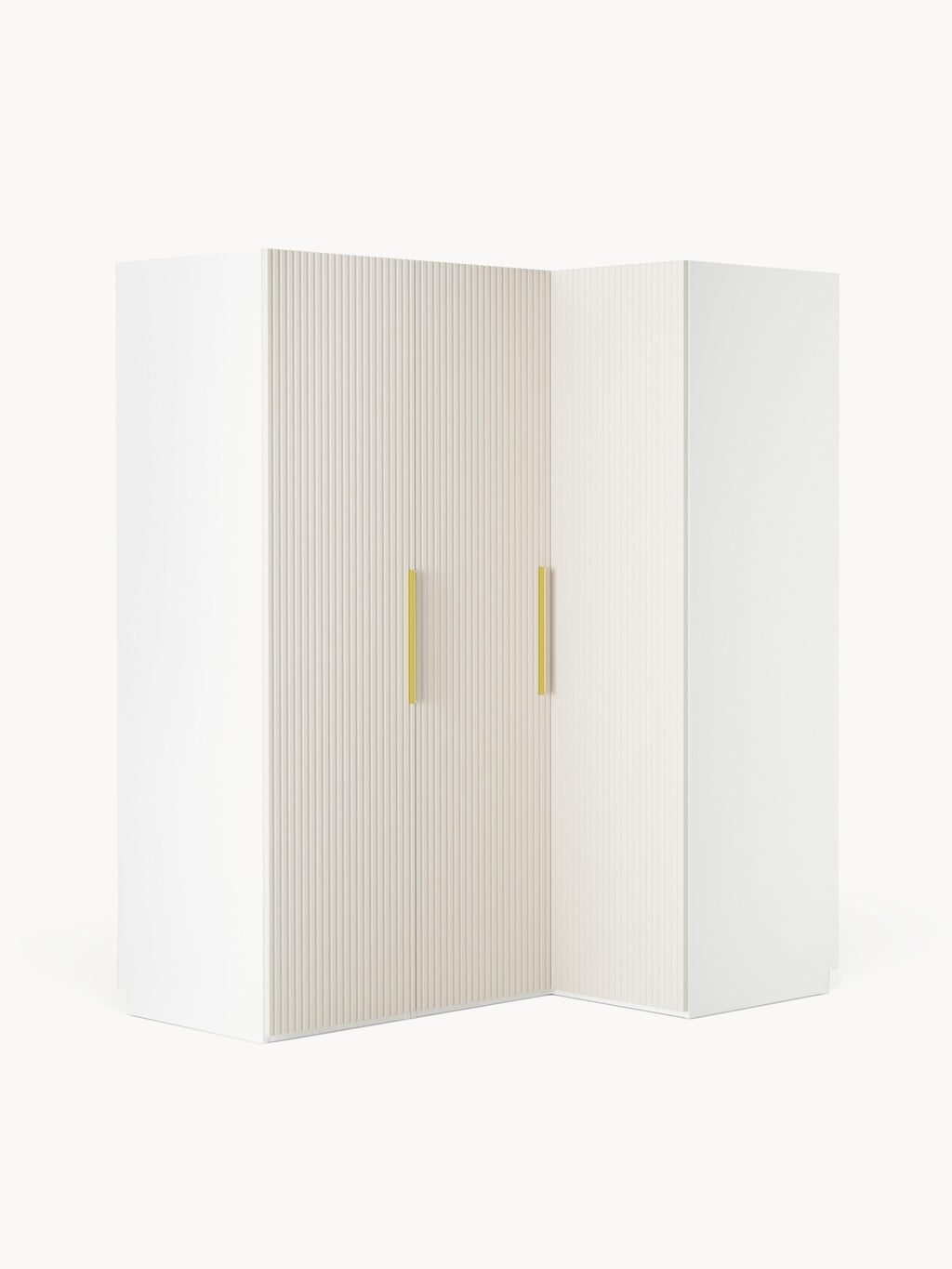 Simone Modular Corner Wardrobe, 165 cm Width, in various sizes — Off-White