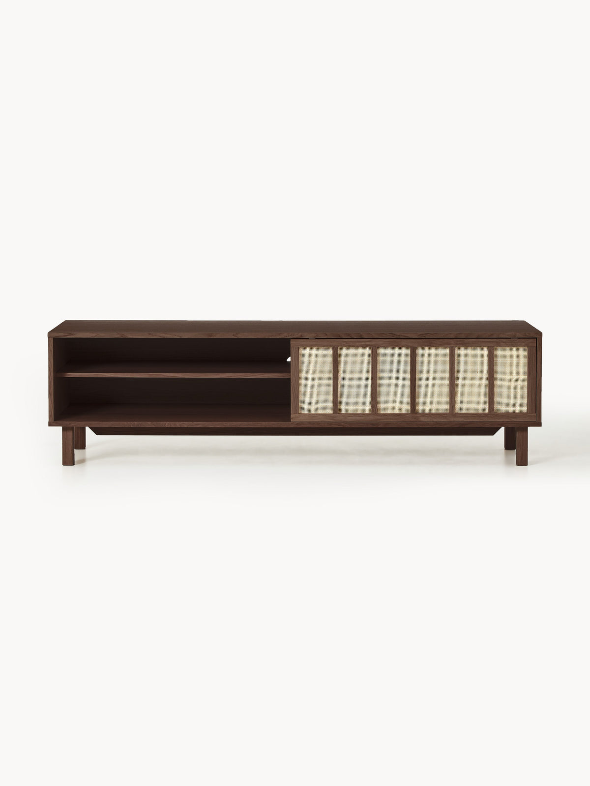 Echo TV-Lowboard with Rattan-Fronts — Taupe