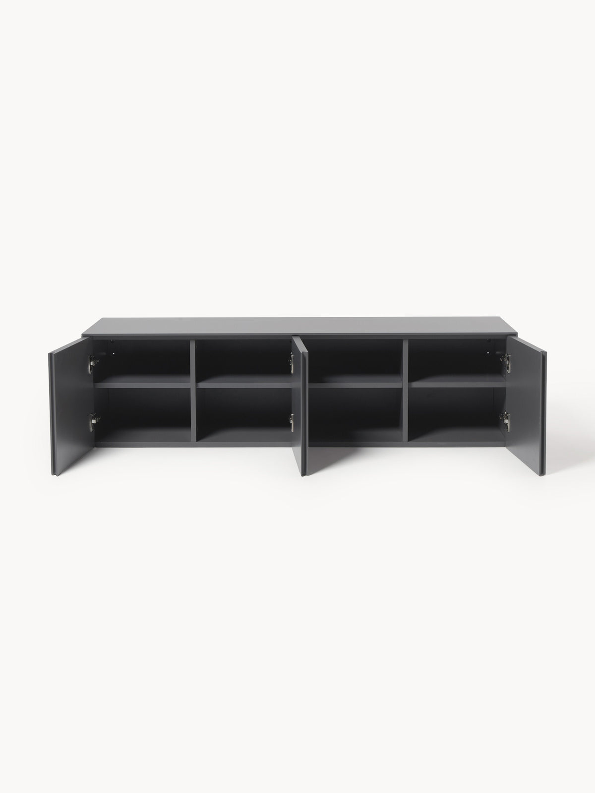 Shea Lowboard with Fluted Front — Dark Grey