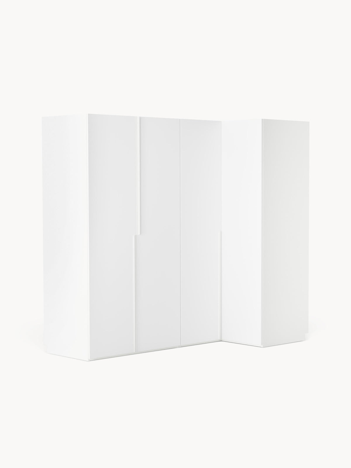 Leon Modular Corner Wardrobe, 215 cm Width, in various sizes — Off-White