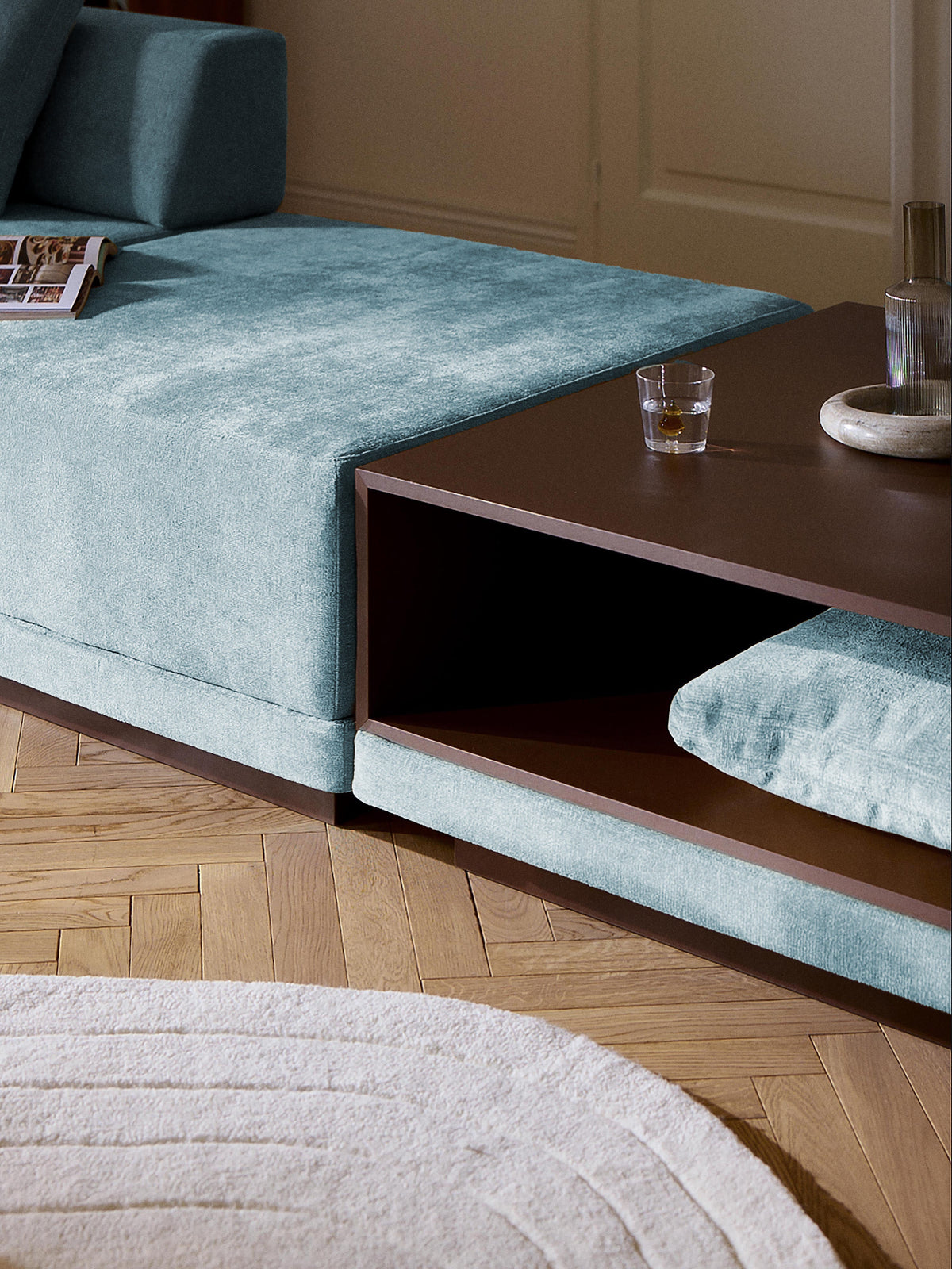 Colin Sofa-Ottoman — Lilac