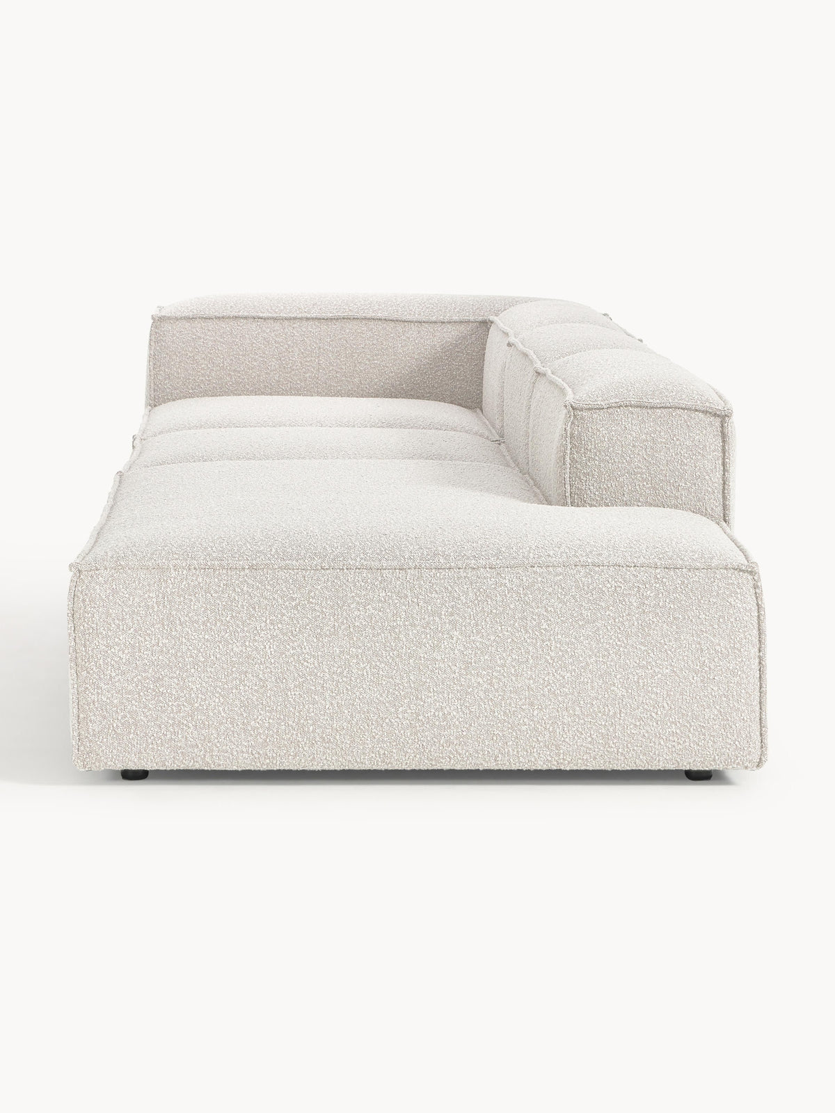 Lennon Modular XL Ottoman in Bouclé — Light Grey