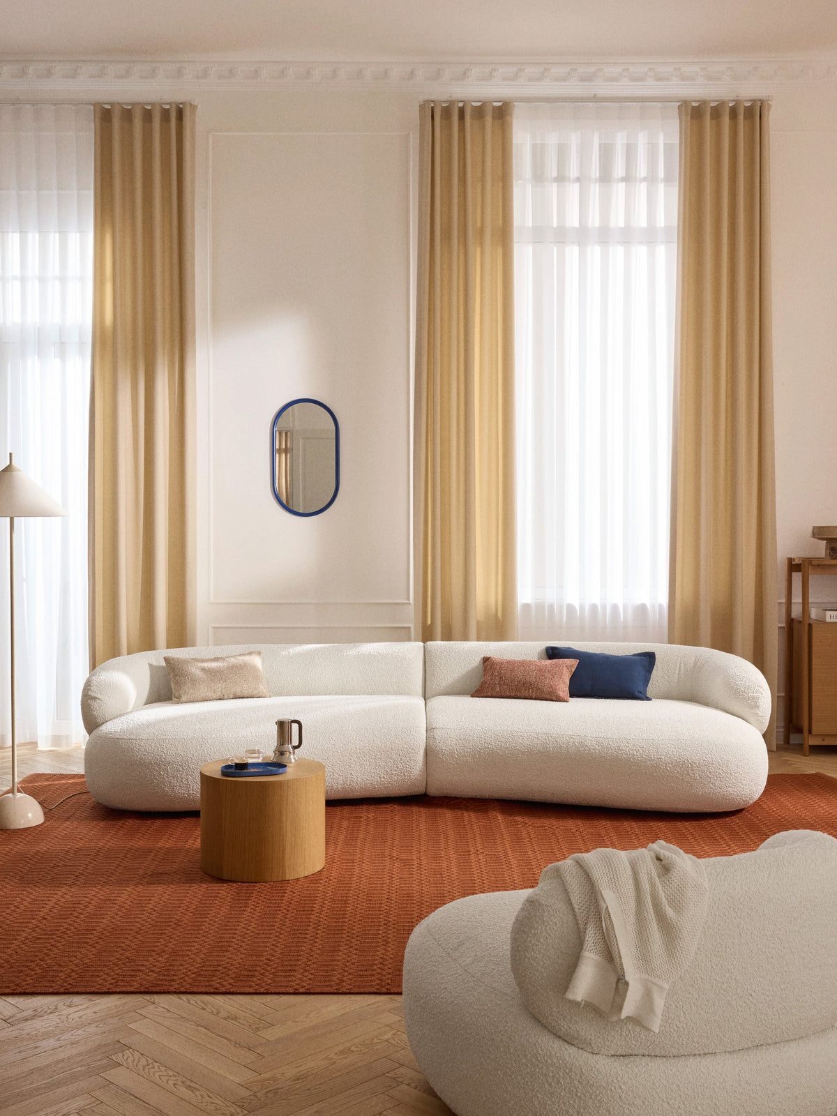 Alba Bouclé Sofa (4-seater) — Off-White