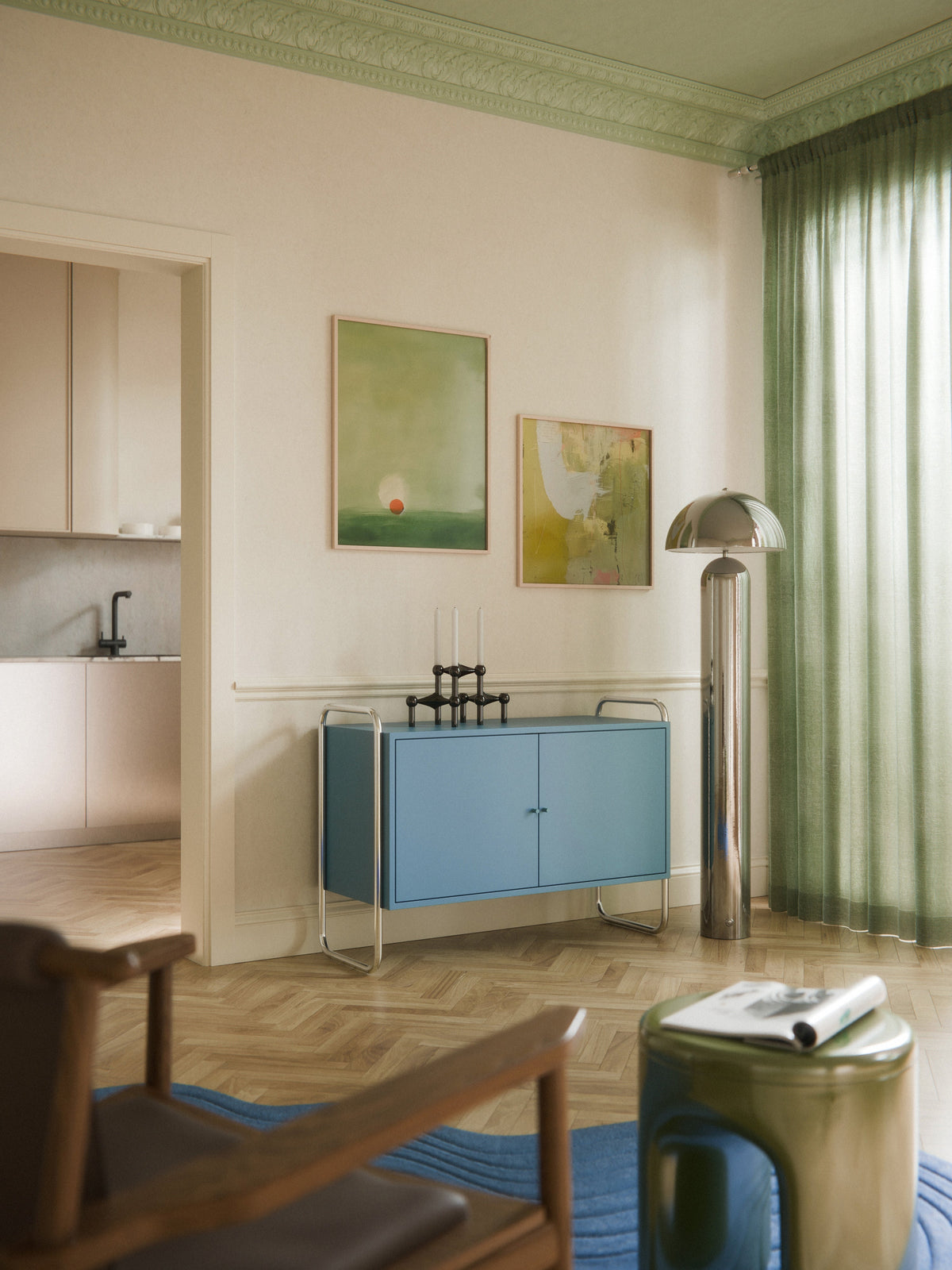 Robyn Metal-Sideboard — Stone Grey