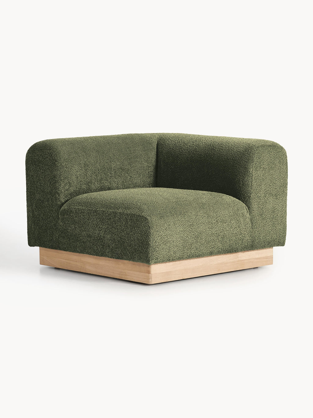 Natalie Corner Module in Teddy Bouclé — Green