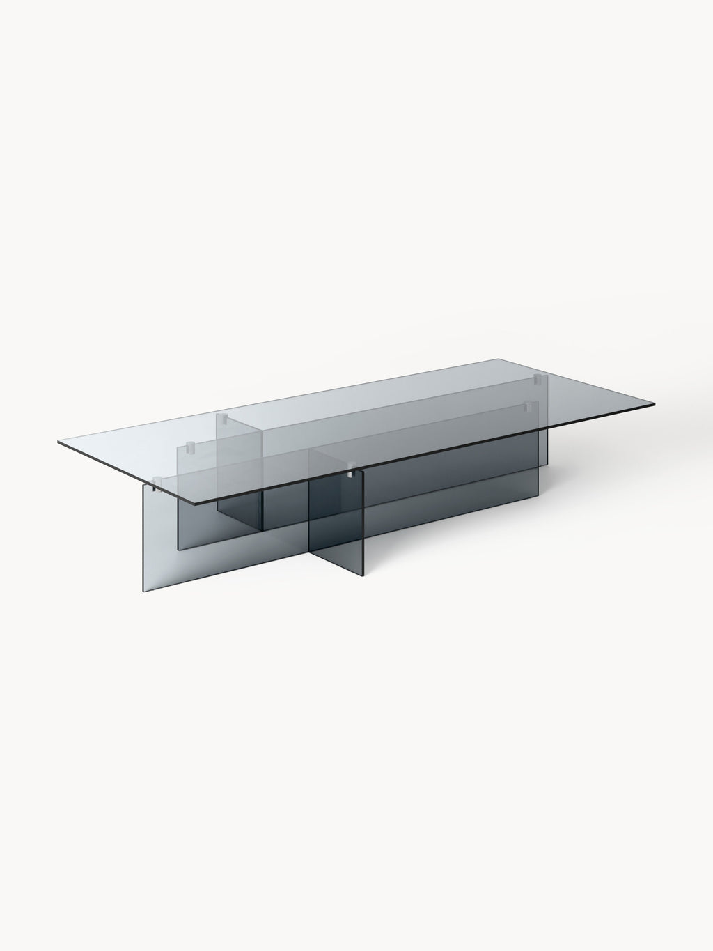 Anouk Large Glass-Coffee Table, B 160 cm — Grey