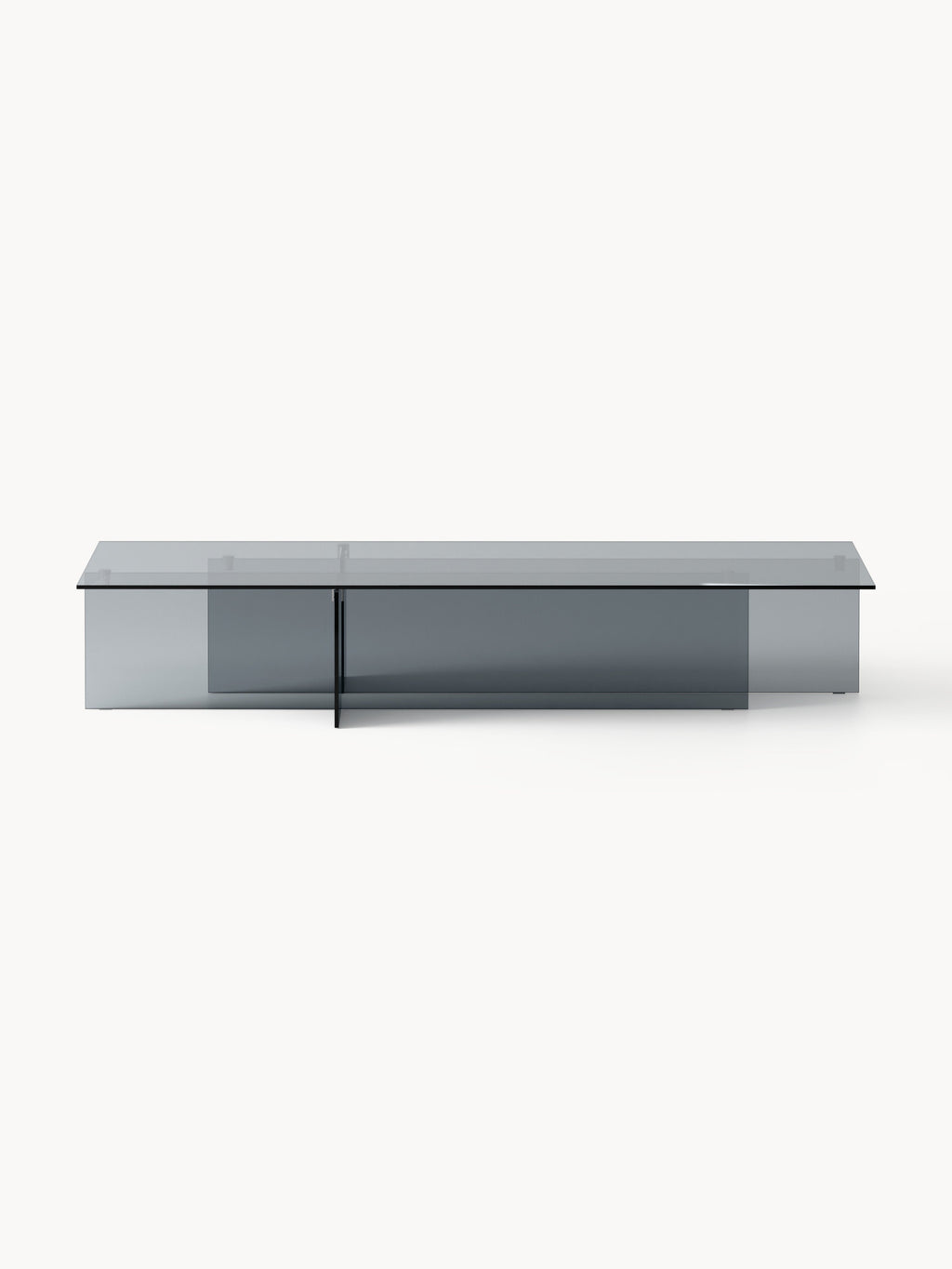 Anouk Large Glass-Coffee Table, B 160 cm — Grey