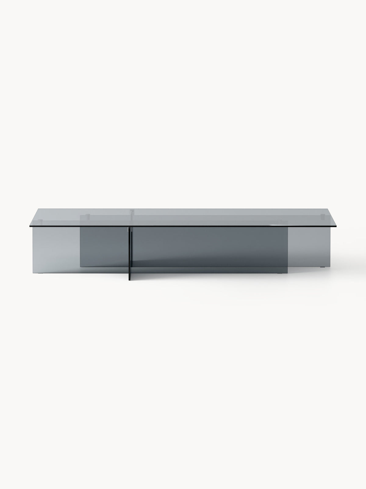 Anouk Large Glass-Coffee Table, B 160 cm — Grey