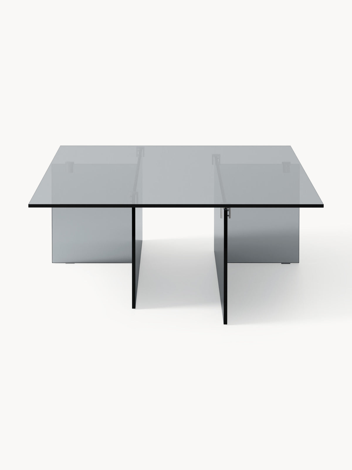 Anouk Large Glass-Coffee Table, B 160 cm — Grey