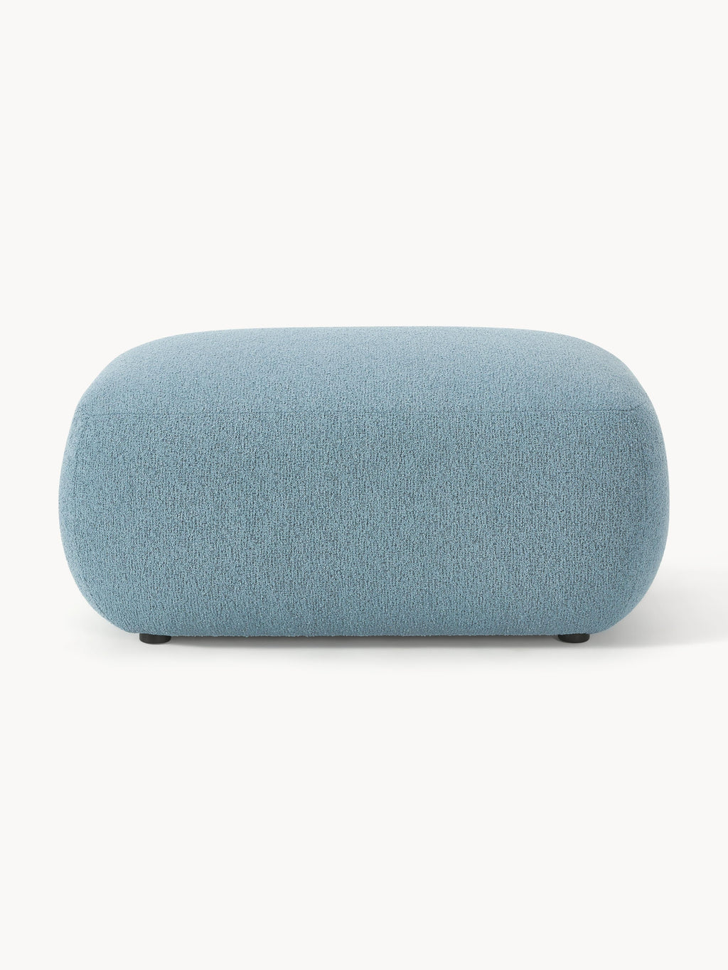 Sofia Bouclé Ottoman — Grey