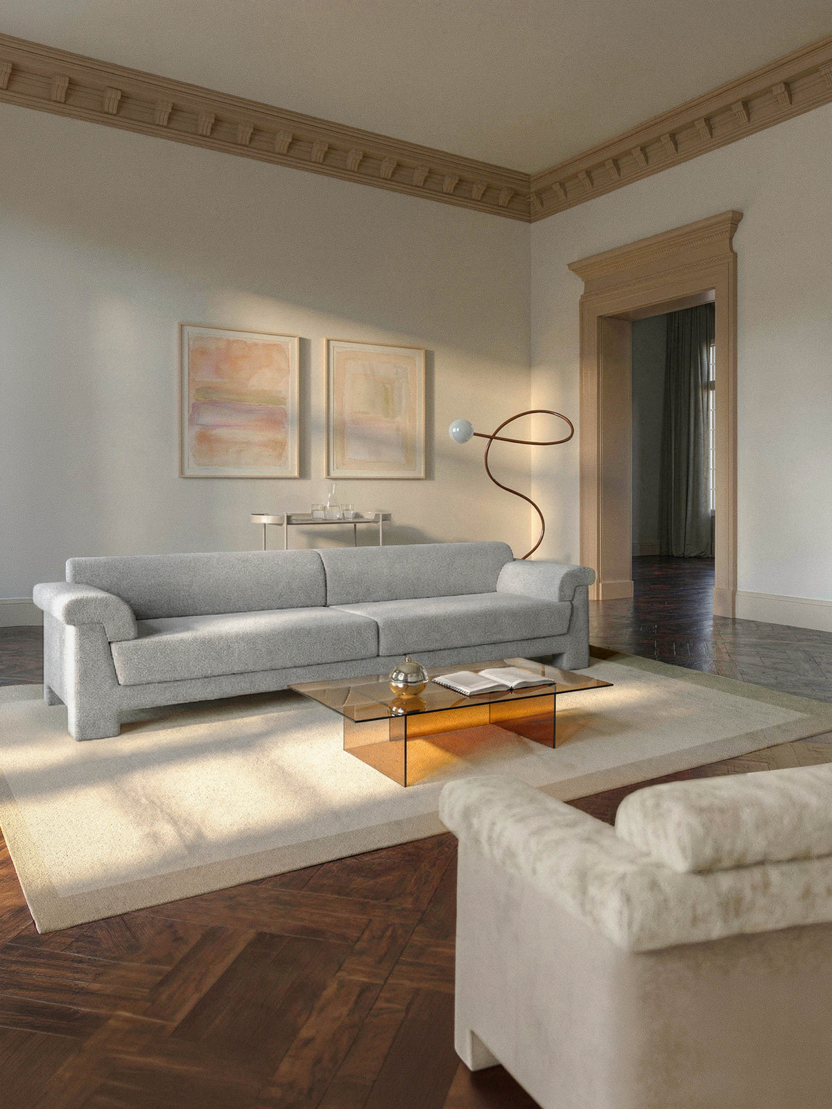 Atlas Bouclé Sofa (4-seater) — Lilac