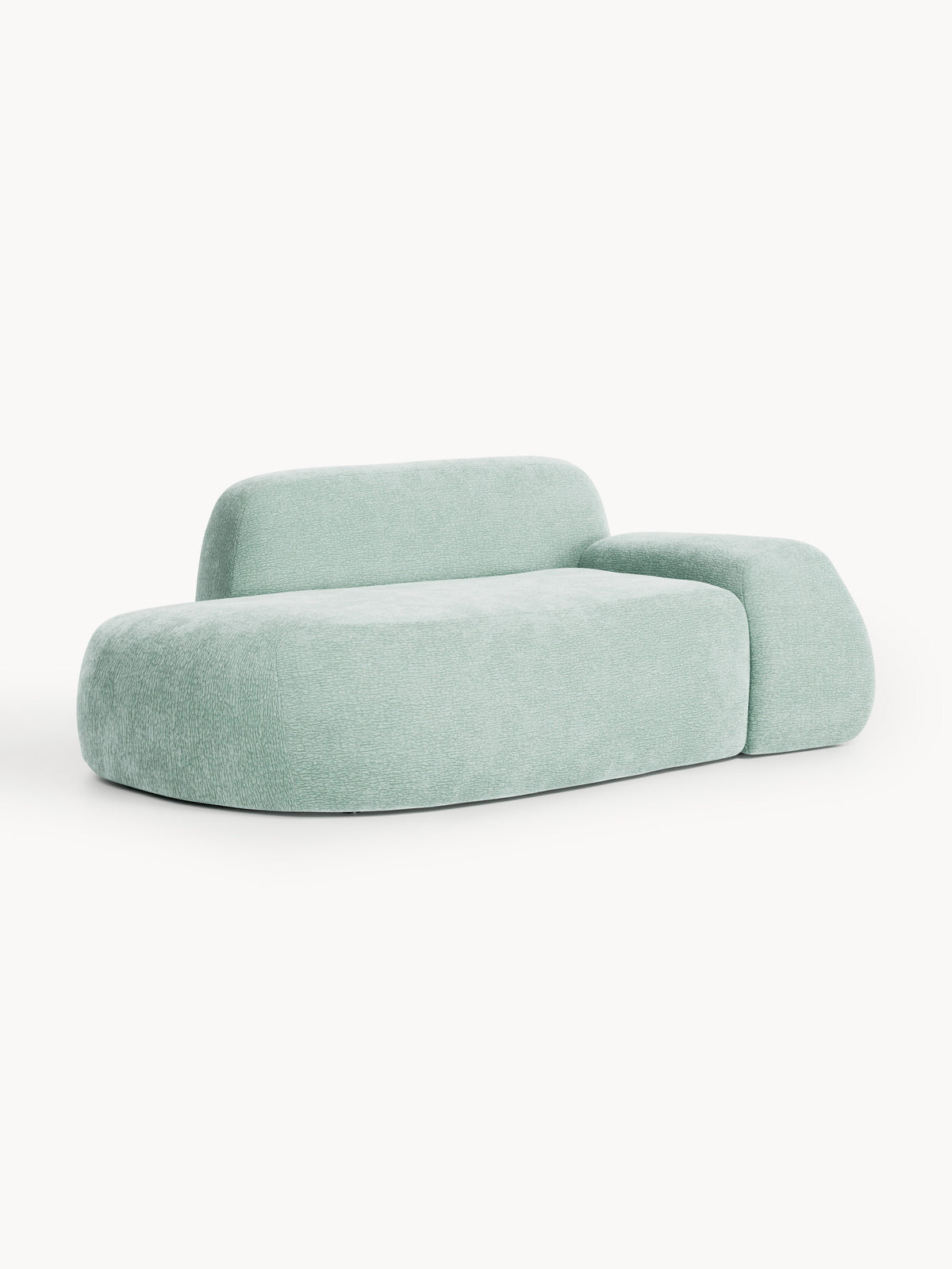 Wolke Sofa (2-seater) with Chaise Longue — Light Grey