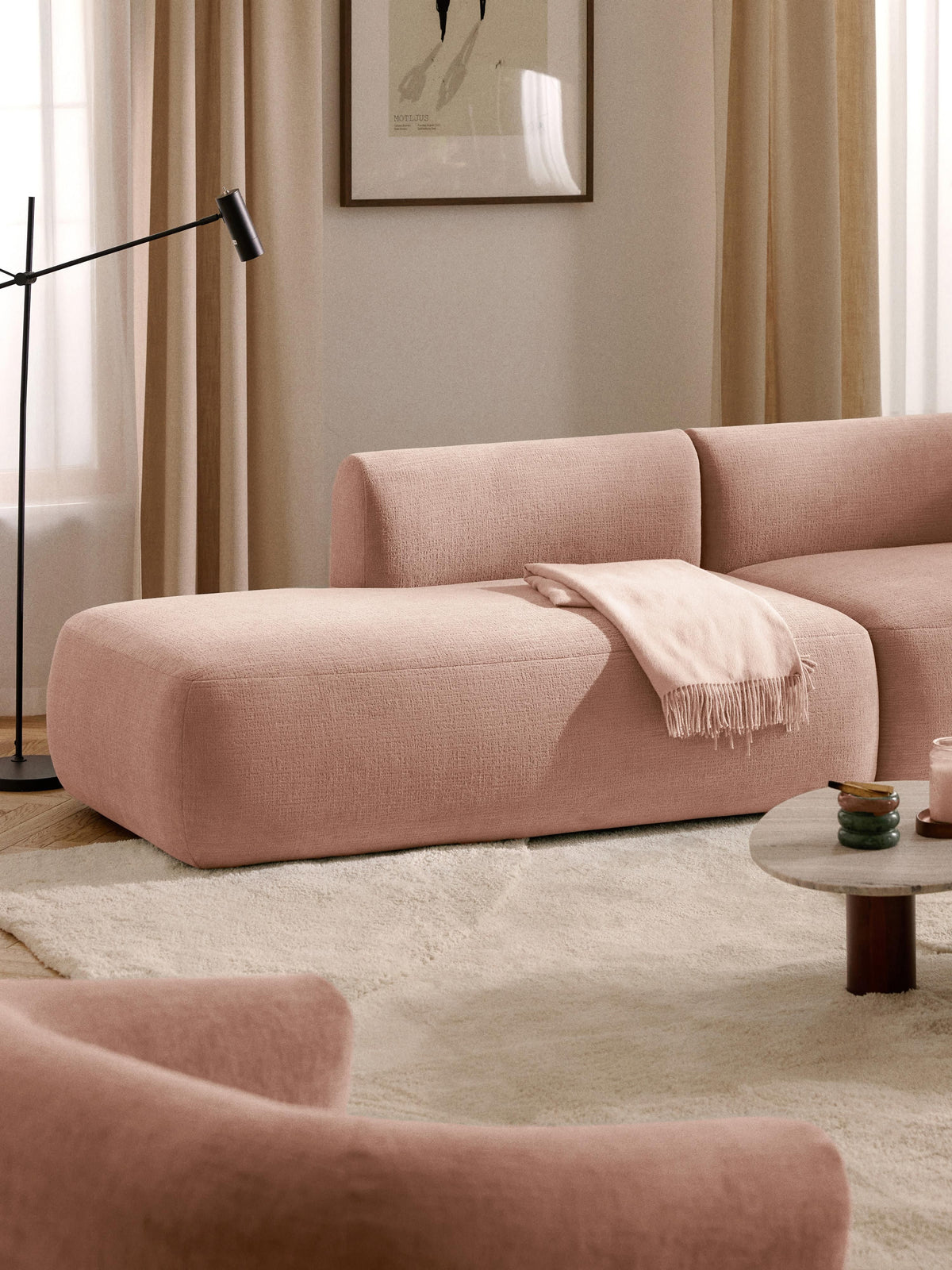 Sofia Chaise-Module — Blush