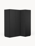 Leon Modular Corner Wardrobe, 165 cm Width, in various sizes — Charcoal