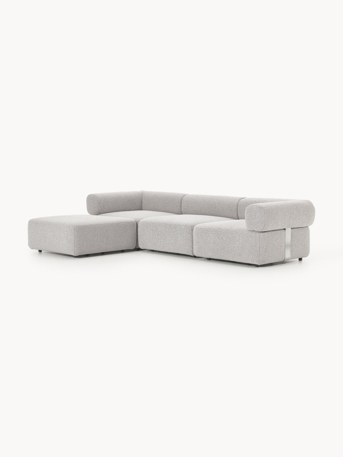 Anton Modular Bouclé Sofa (4-seater) with Ottoman (left/right) — Oatmeal