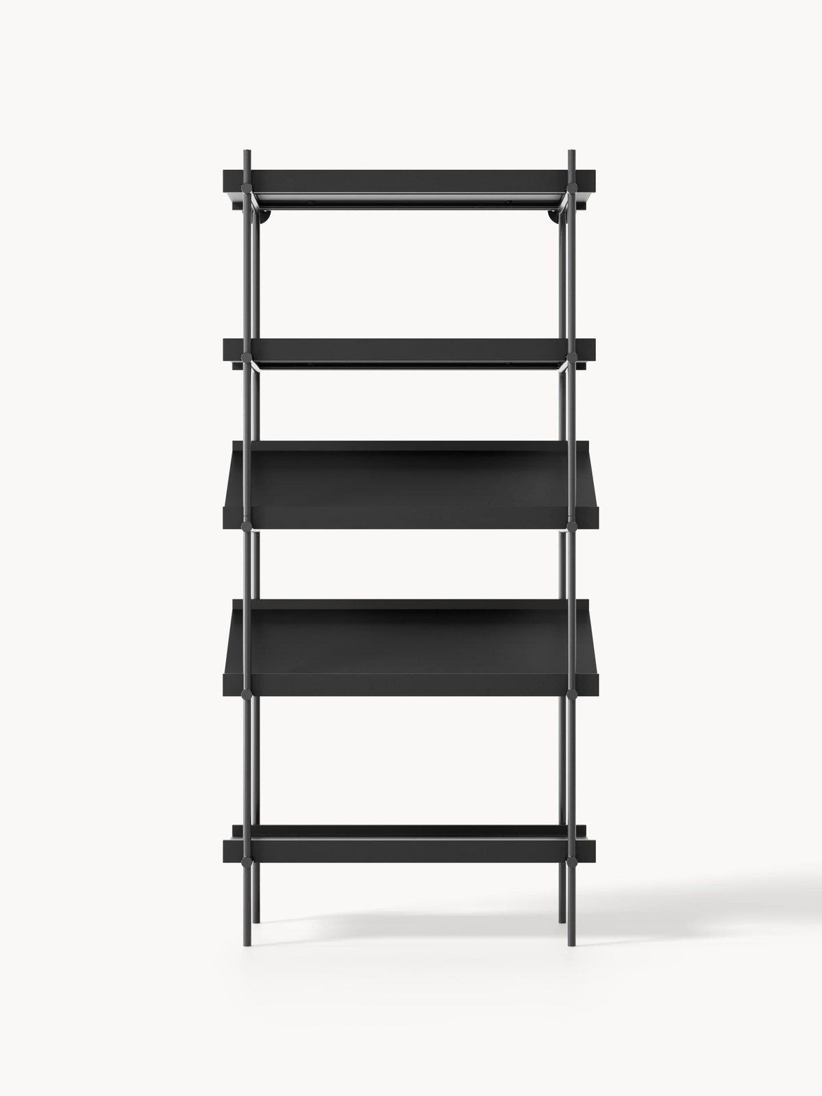Rio Tall Shelving Unit with Sloped Shelves — Dark Grey