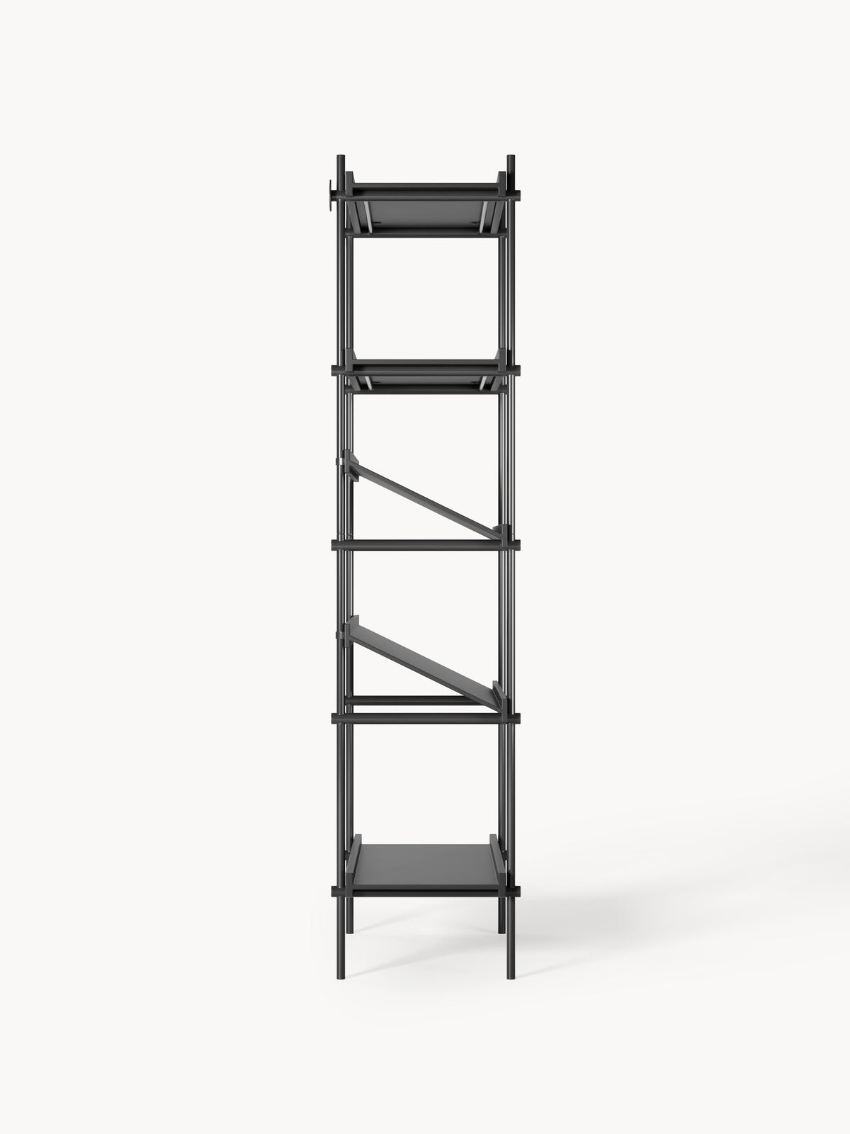 Rio Tall Shelving Unit with Sloped Shelves — Dark Grey