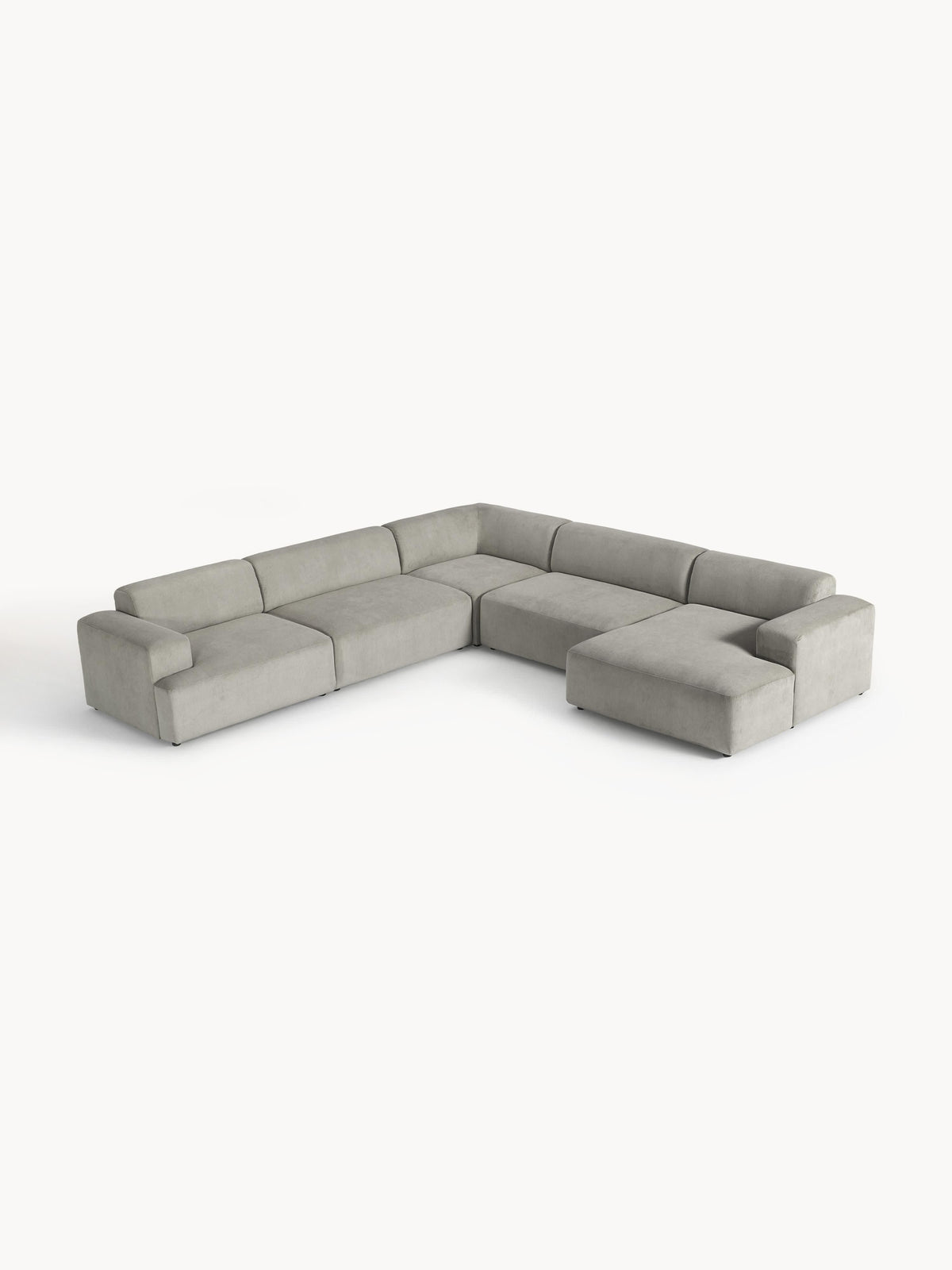 Melva XL Corduroy Corner Sofa — Grey