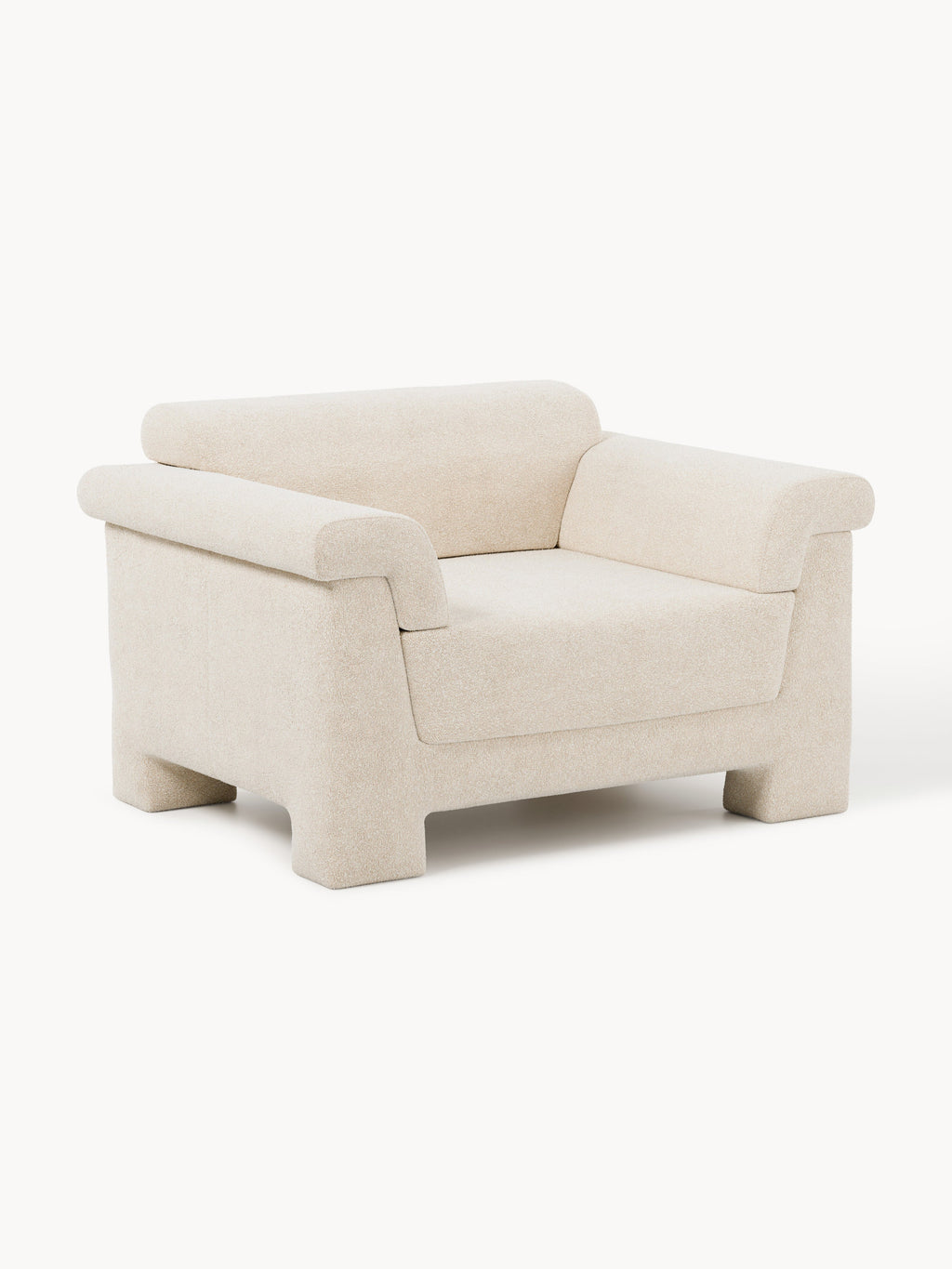 Atlas Bouclé Armchair — Light Grey