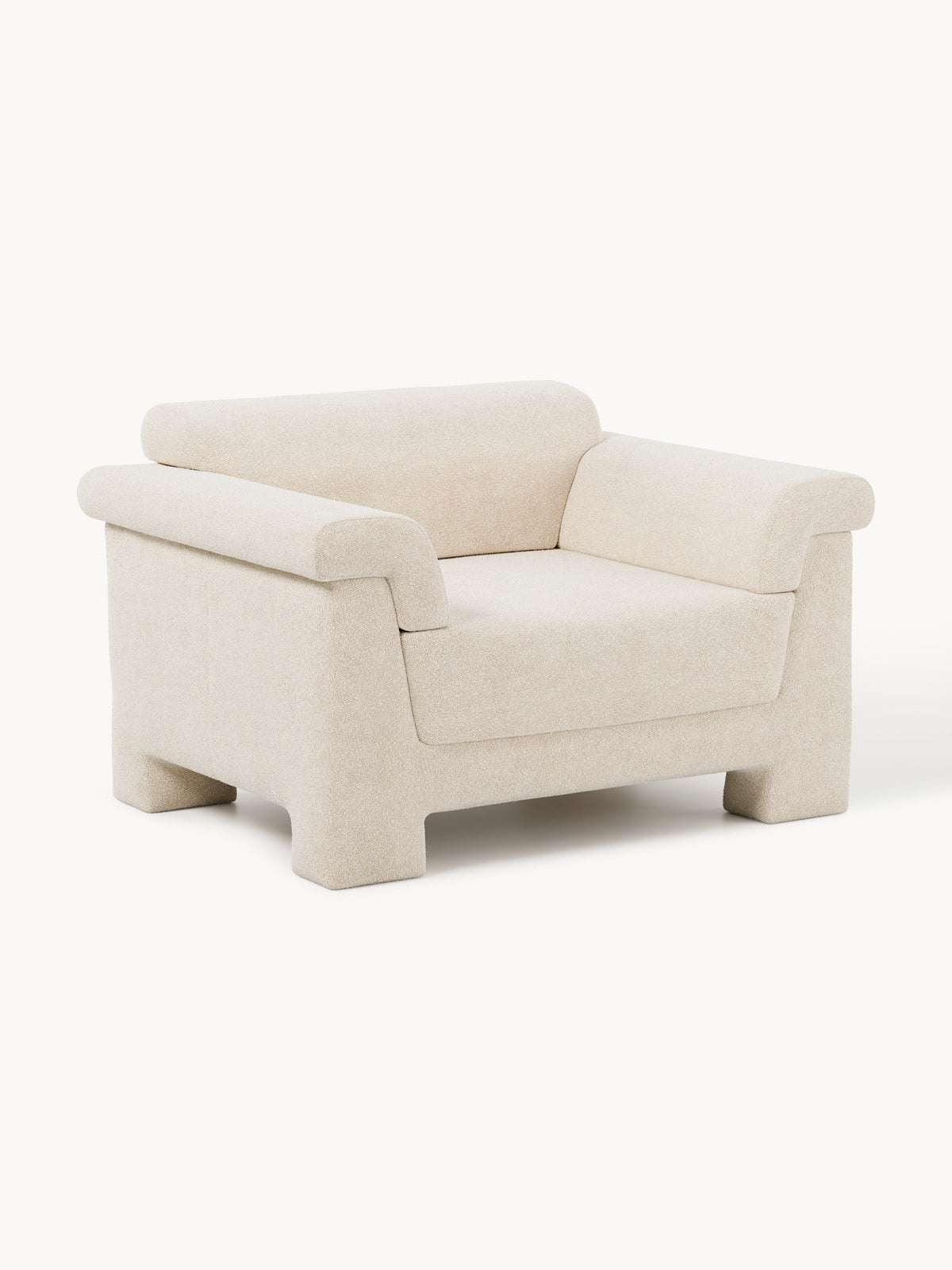 Atlas Bouclé Armchair — Light Grey