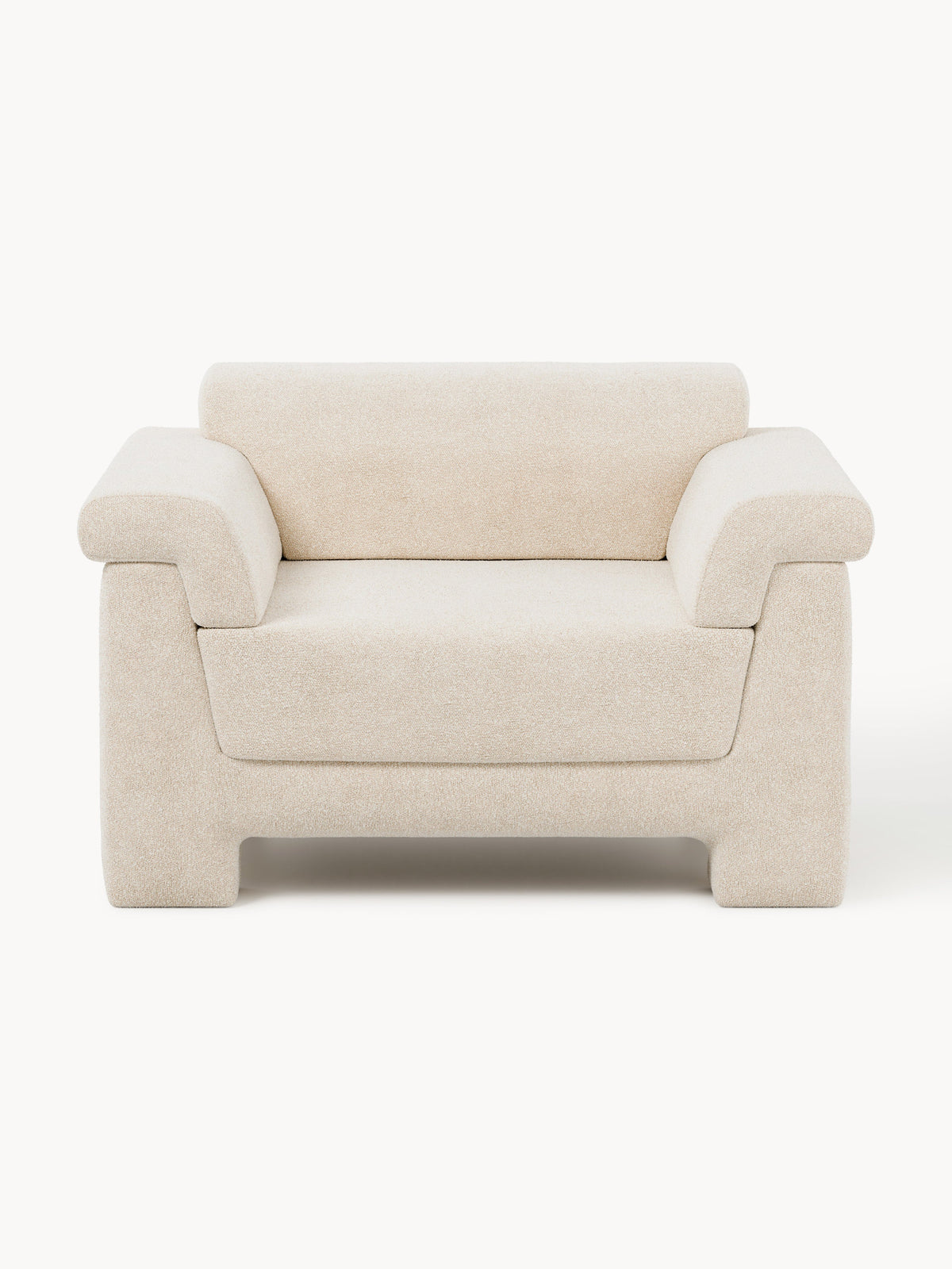 Atlas Bouclé Armchair — Light Grey