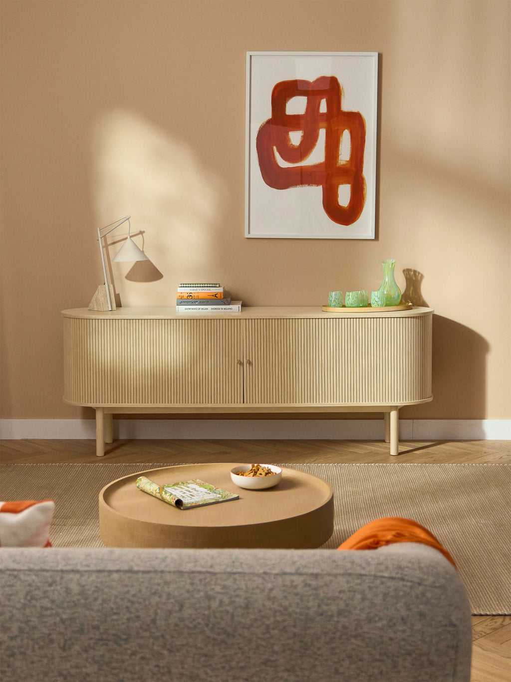 Calary XL Sideboard with Fluted Front — Sand