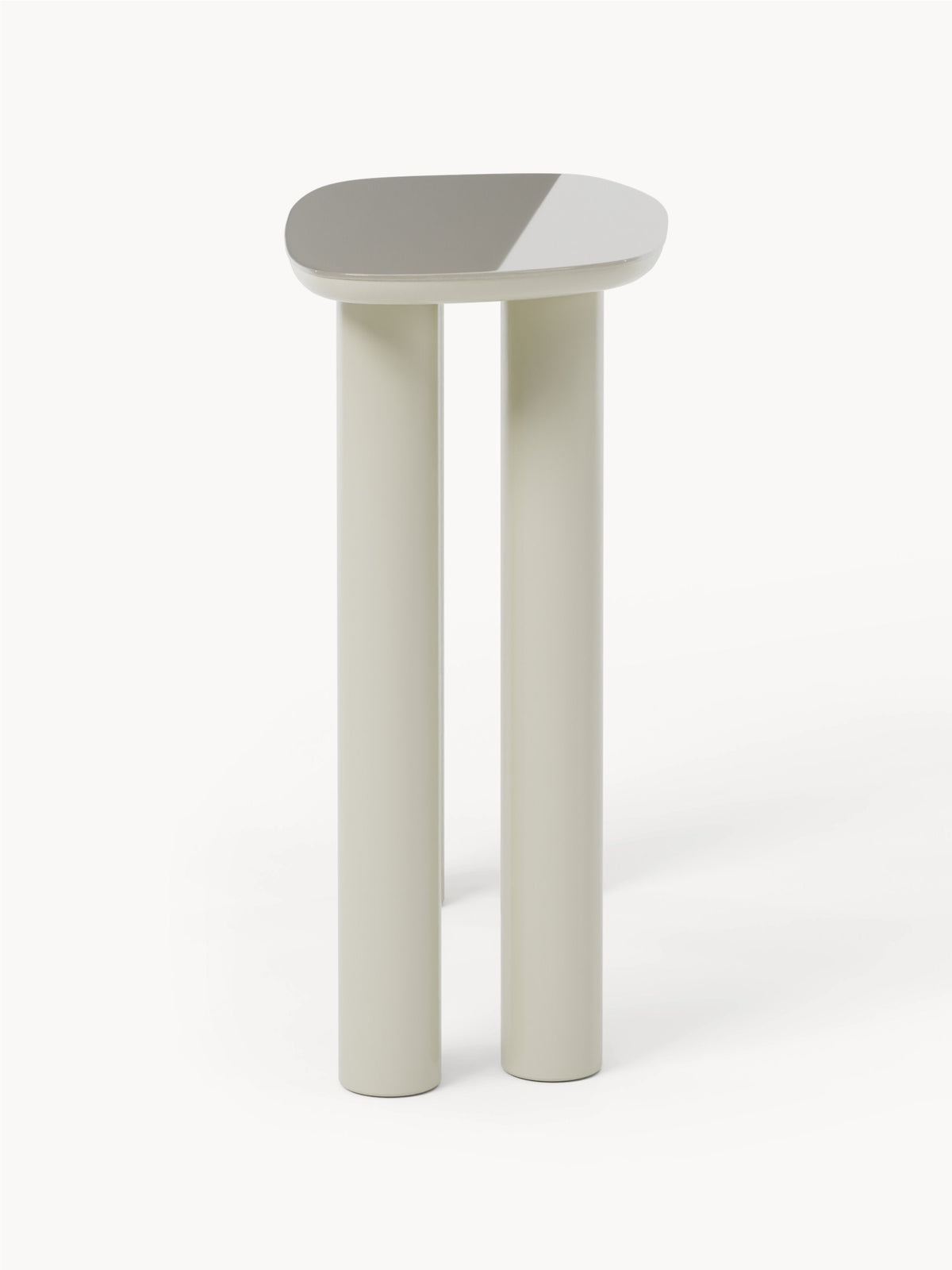 Beni Console Table with Glass Top — Light Grey
