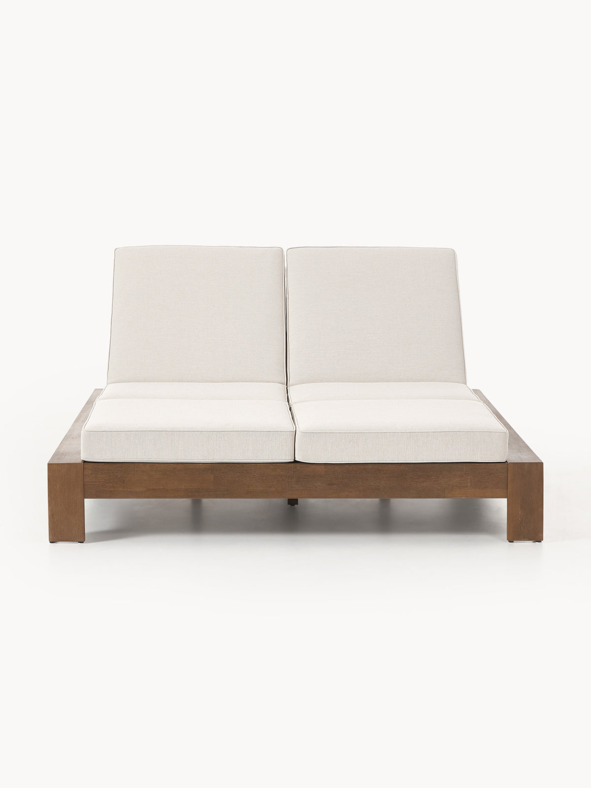 Joshua Double Sun Lounger in Acacia — Oatmeal